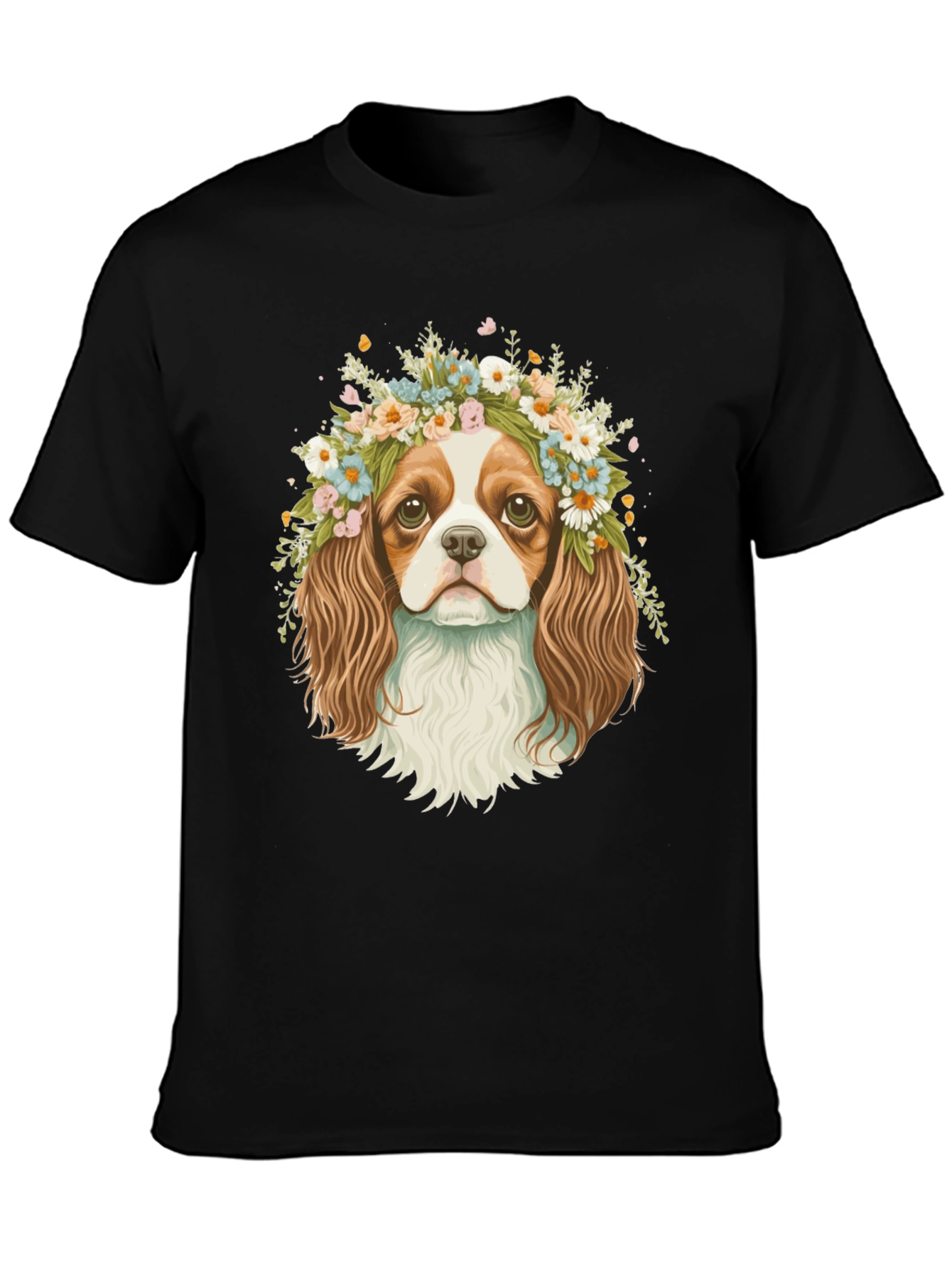 Dog with Flower Crown Graphic Tee - 3