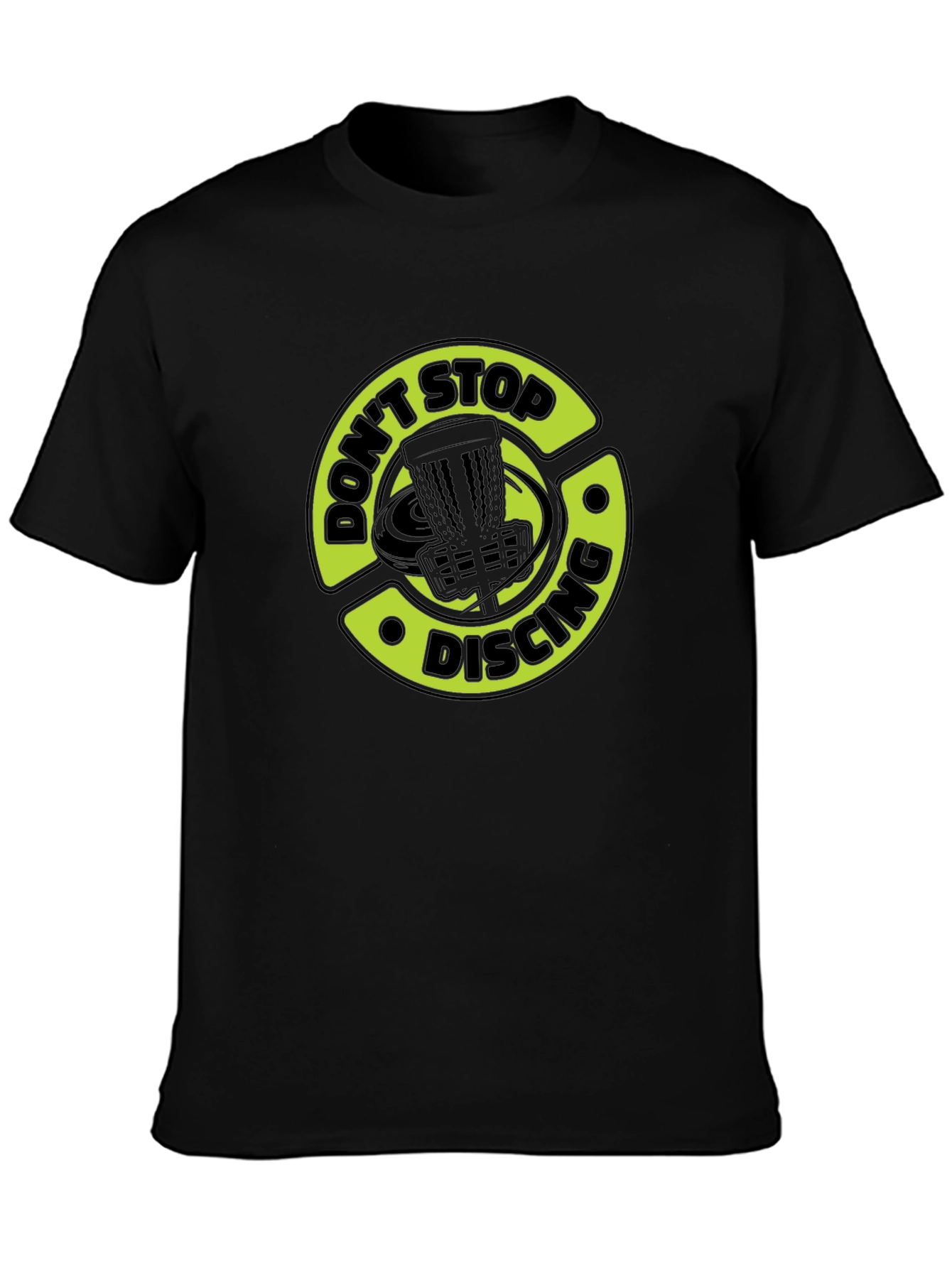 Black Don't Stop Discing T-Shirt, Disc Golf Apparel view 3