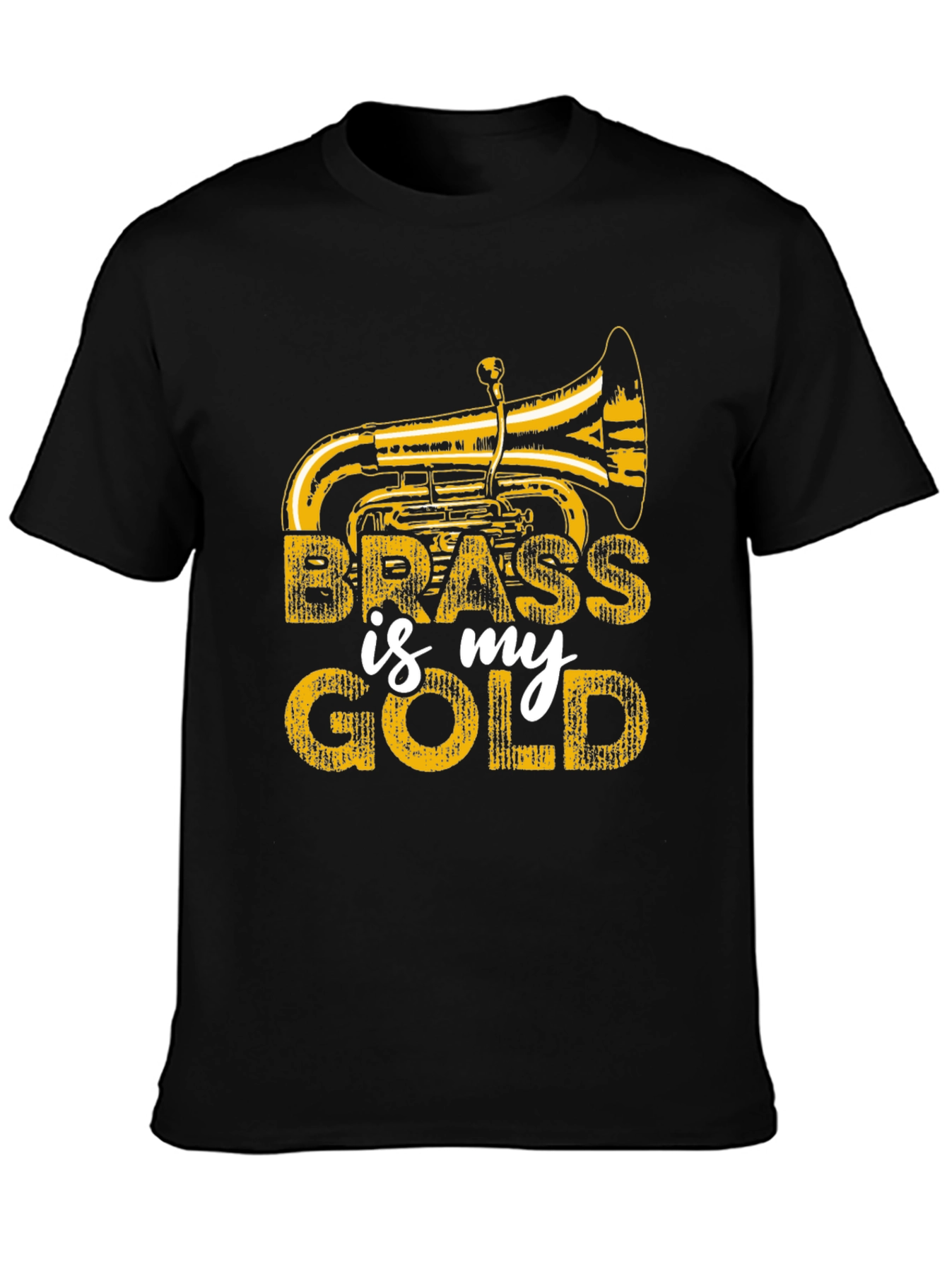 Black Brass is My Gold Tuba Player T-Shirt view 3