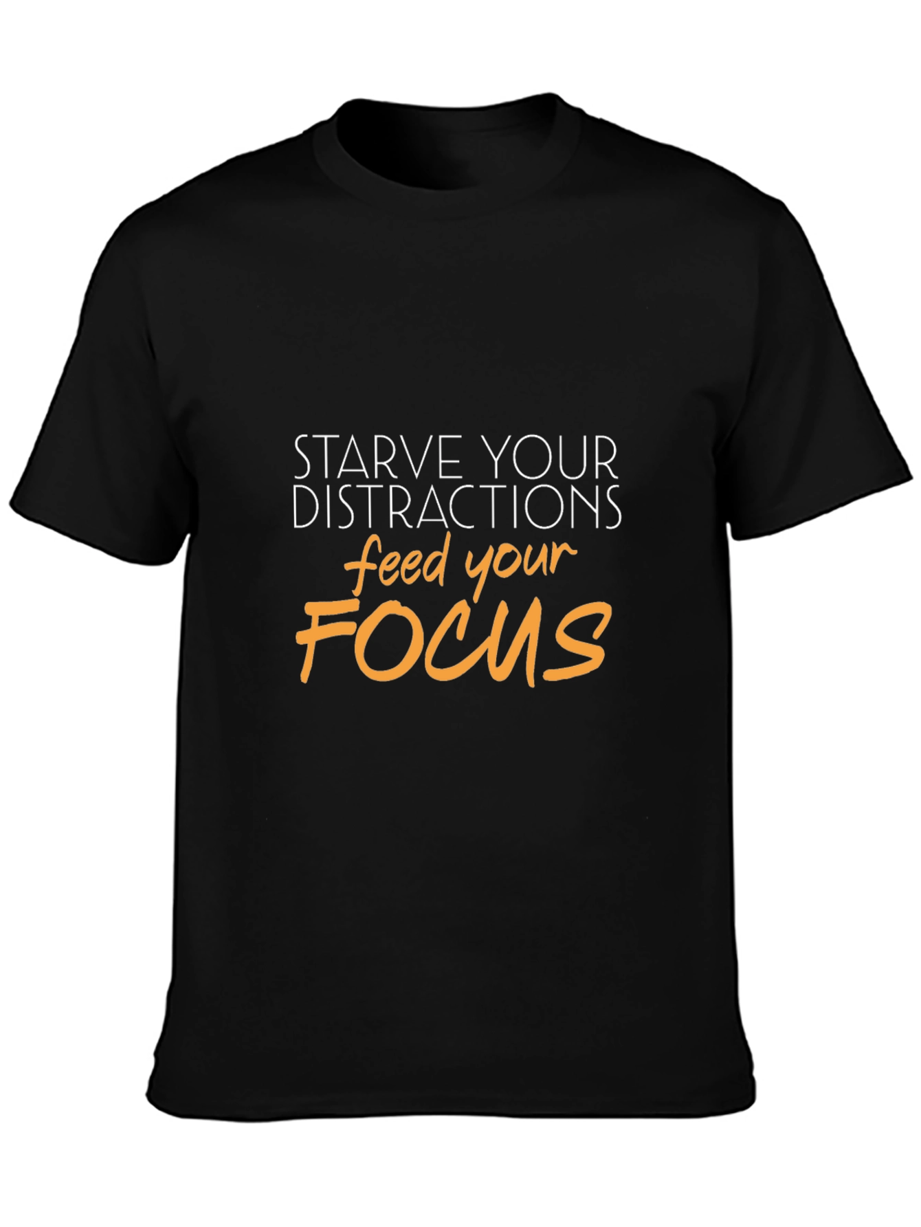 Black Focus Motivational Graphic Tee view 3