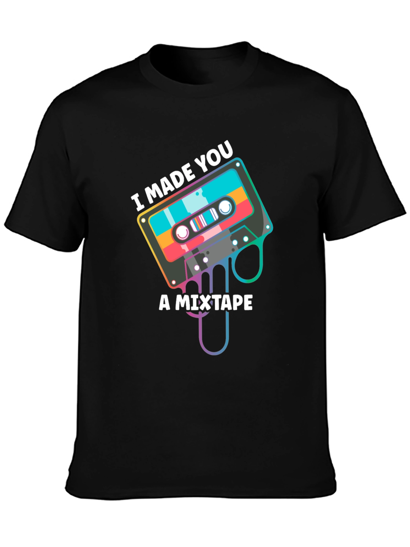 Black I Made You a Mixtape Graphic T-Shirt view 3