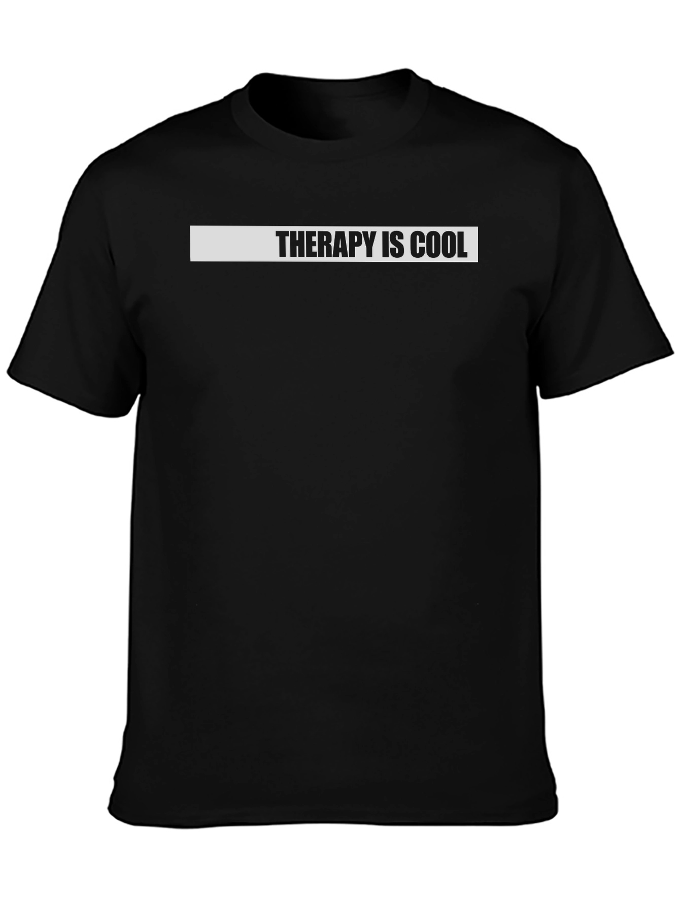 Black Therapy is Cool Black Graphic Tee view 3