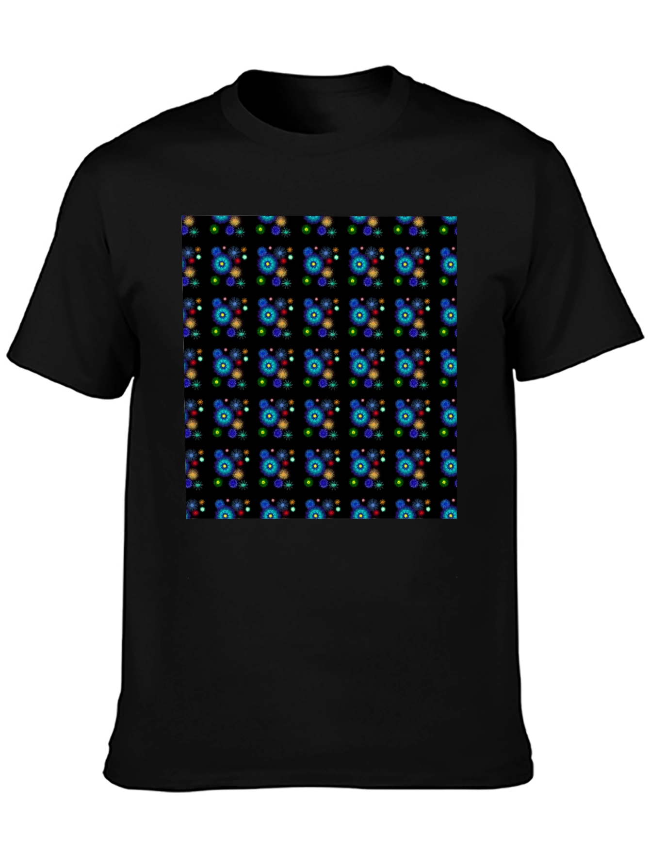 Black Patterned Black Tee - Bold and Unique Design view 3