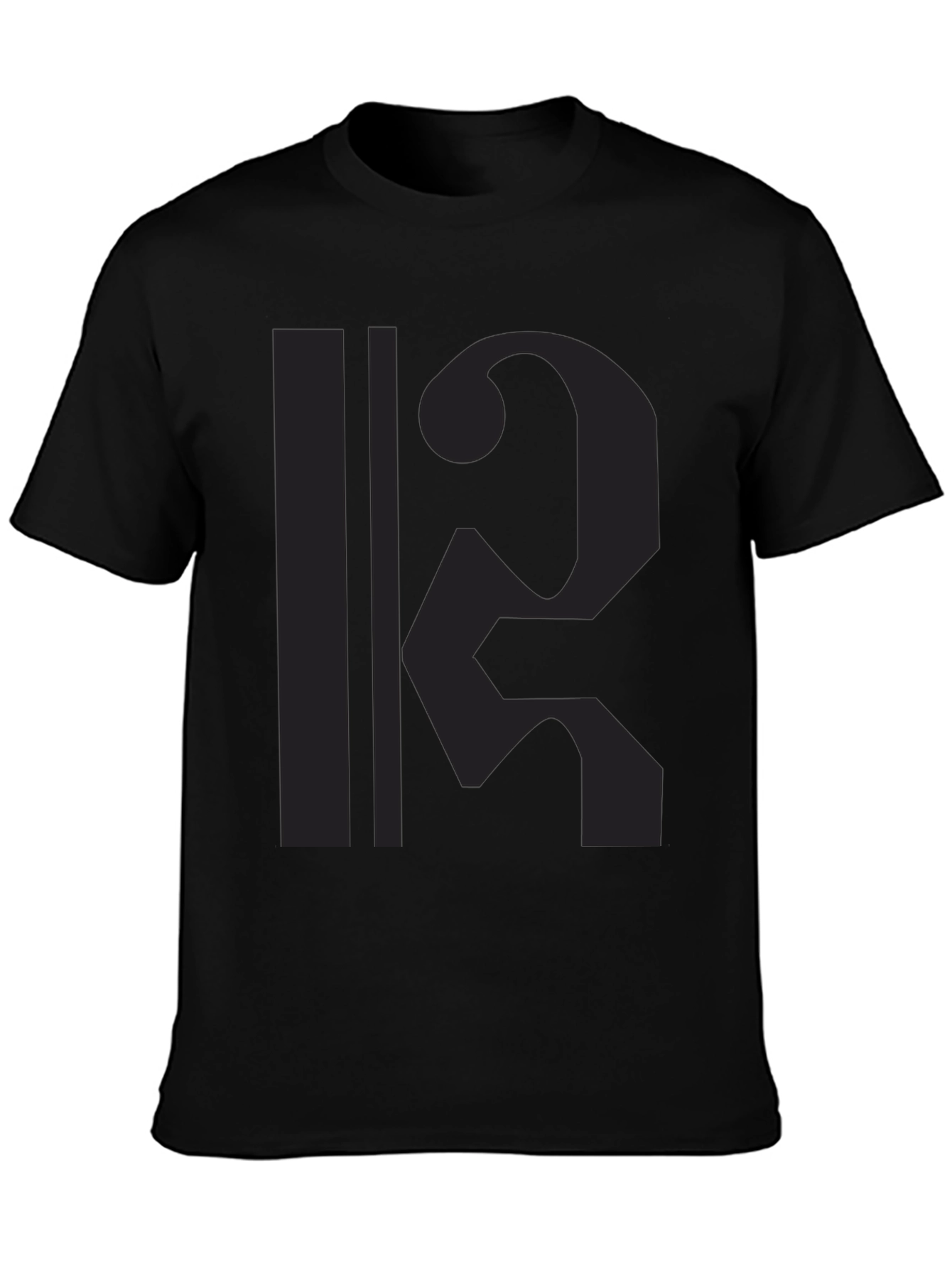 Black Abstract Graphic Print Tee - Black view 3