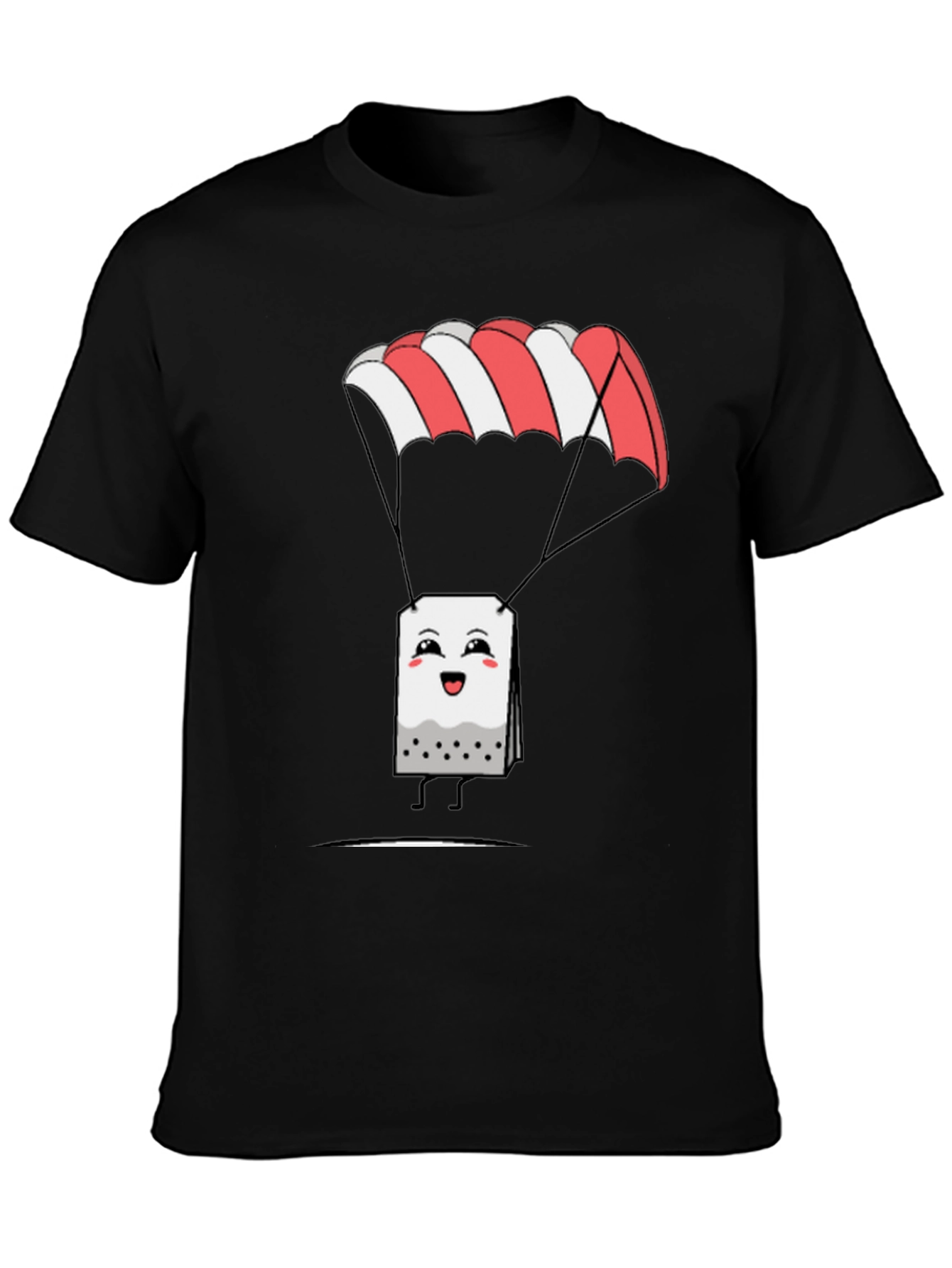 Black Parachute Tea Bag Graphic T-Shirt view 3