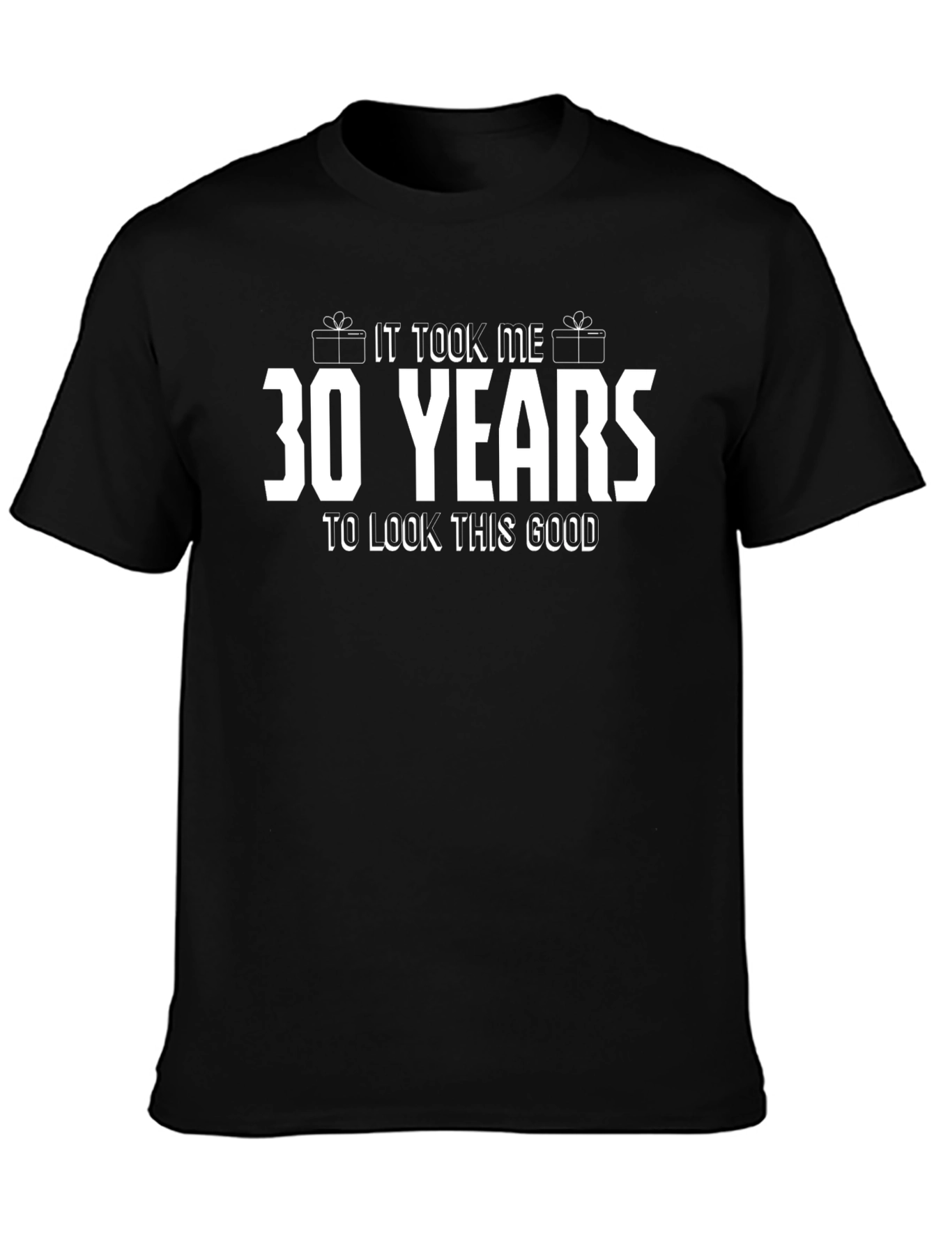 Black 30 Years T-Shirt Birthday Gift view 3
