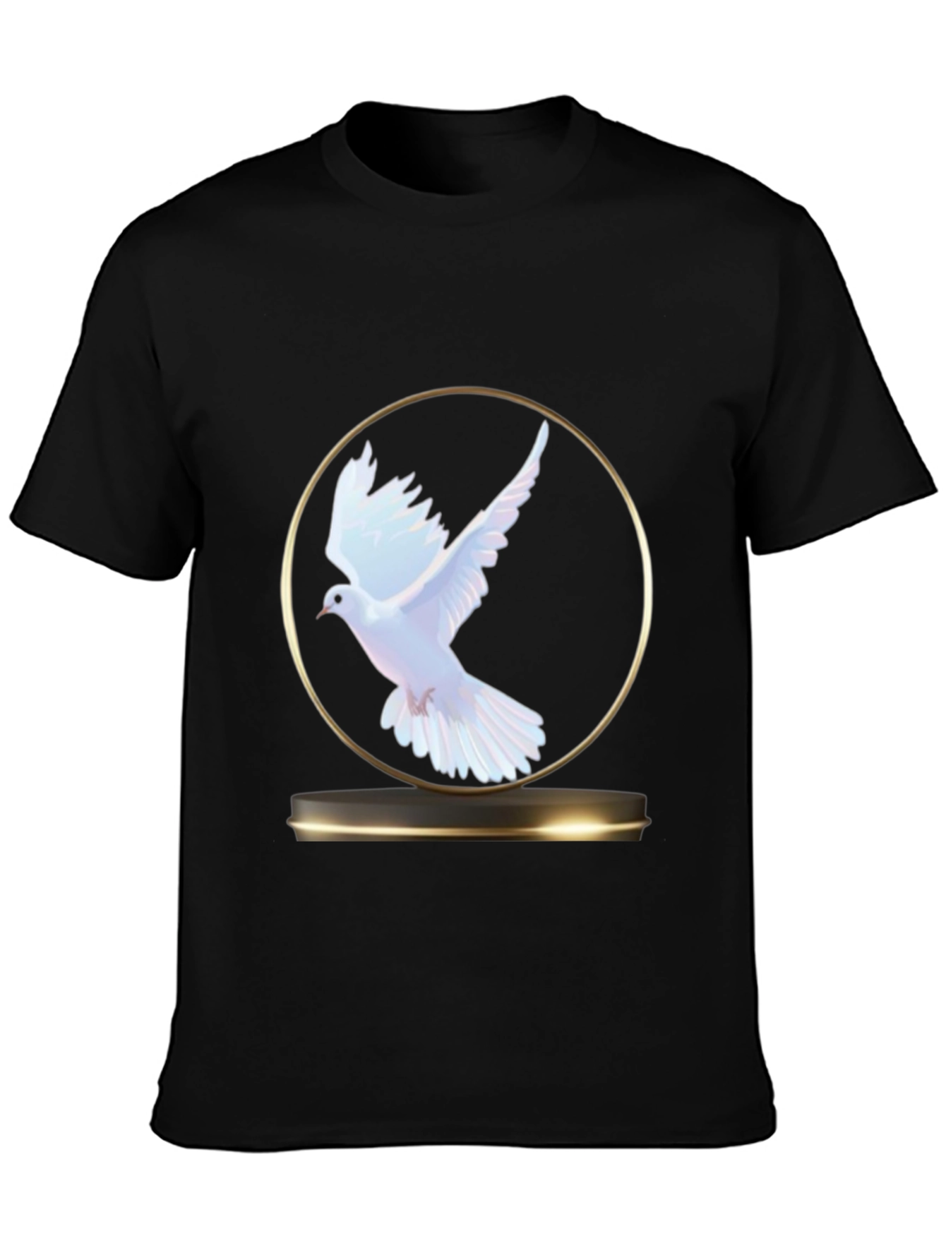 Dove Graphic T-Shirt - Black Casual Tee - 3