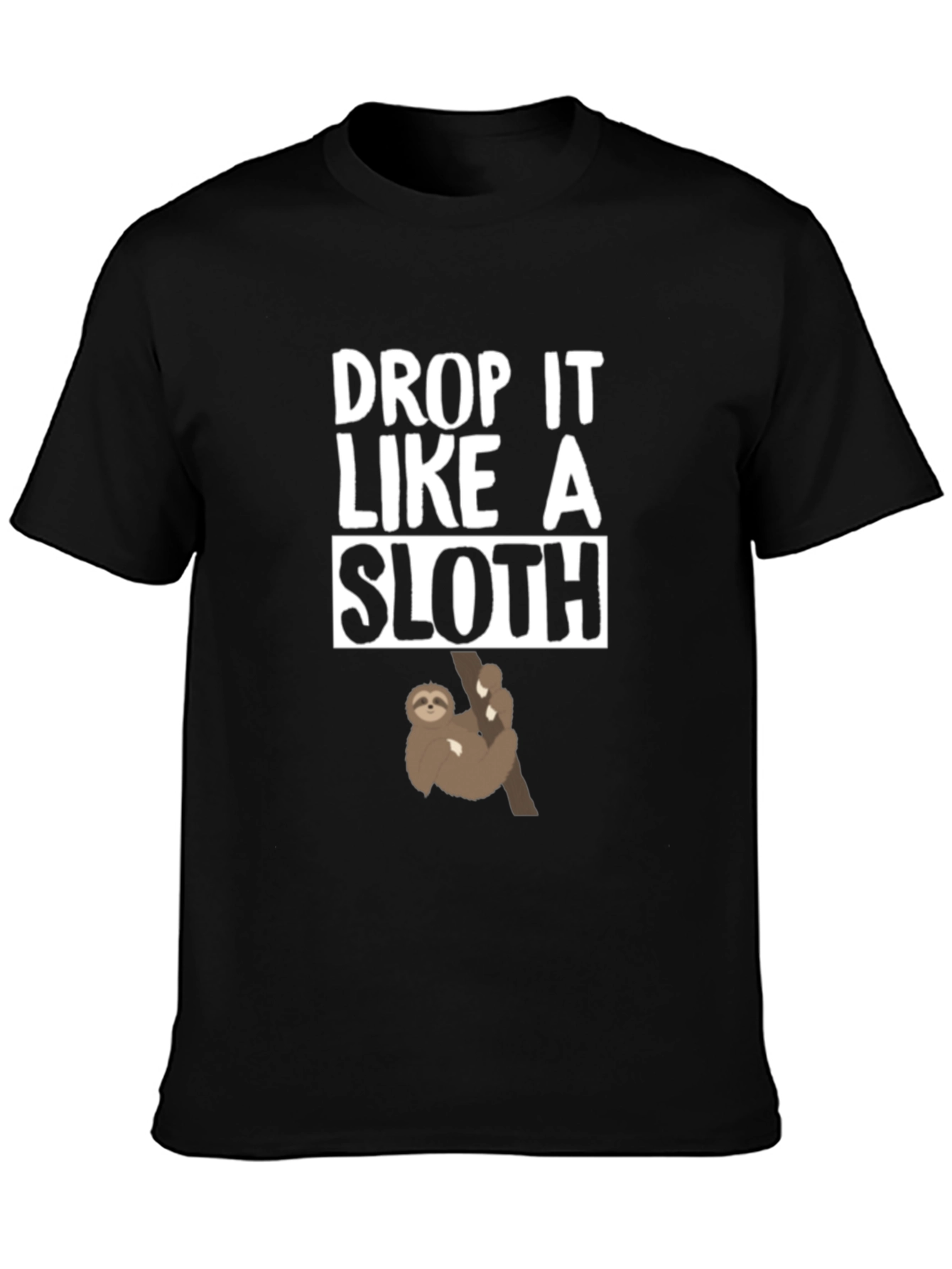Black Drop It Like A Sloth Graphic Tee view 3