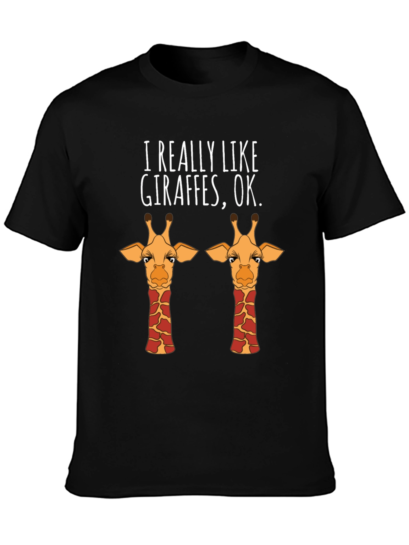 Black I Really Like Giraffes T-Shirt view 3