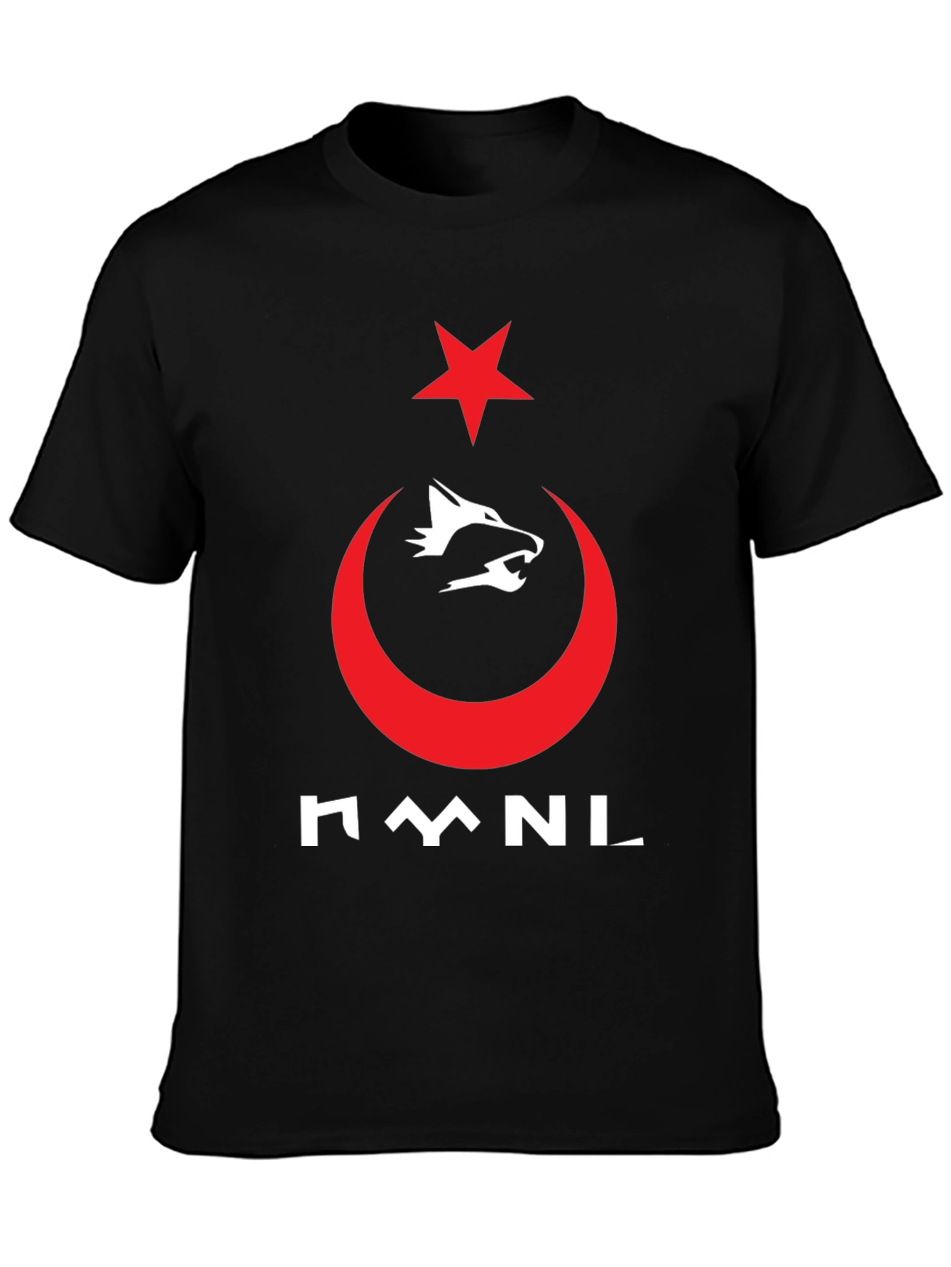 Black Turkish Pride T-Shirt - Wolf & Crescent Star Design view 3