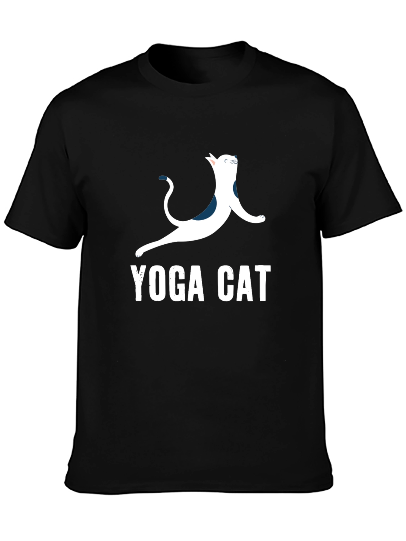 Black Yoga Cat T-Shirt - Cool Graphic Tee view 3