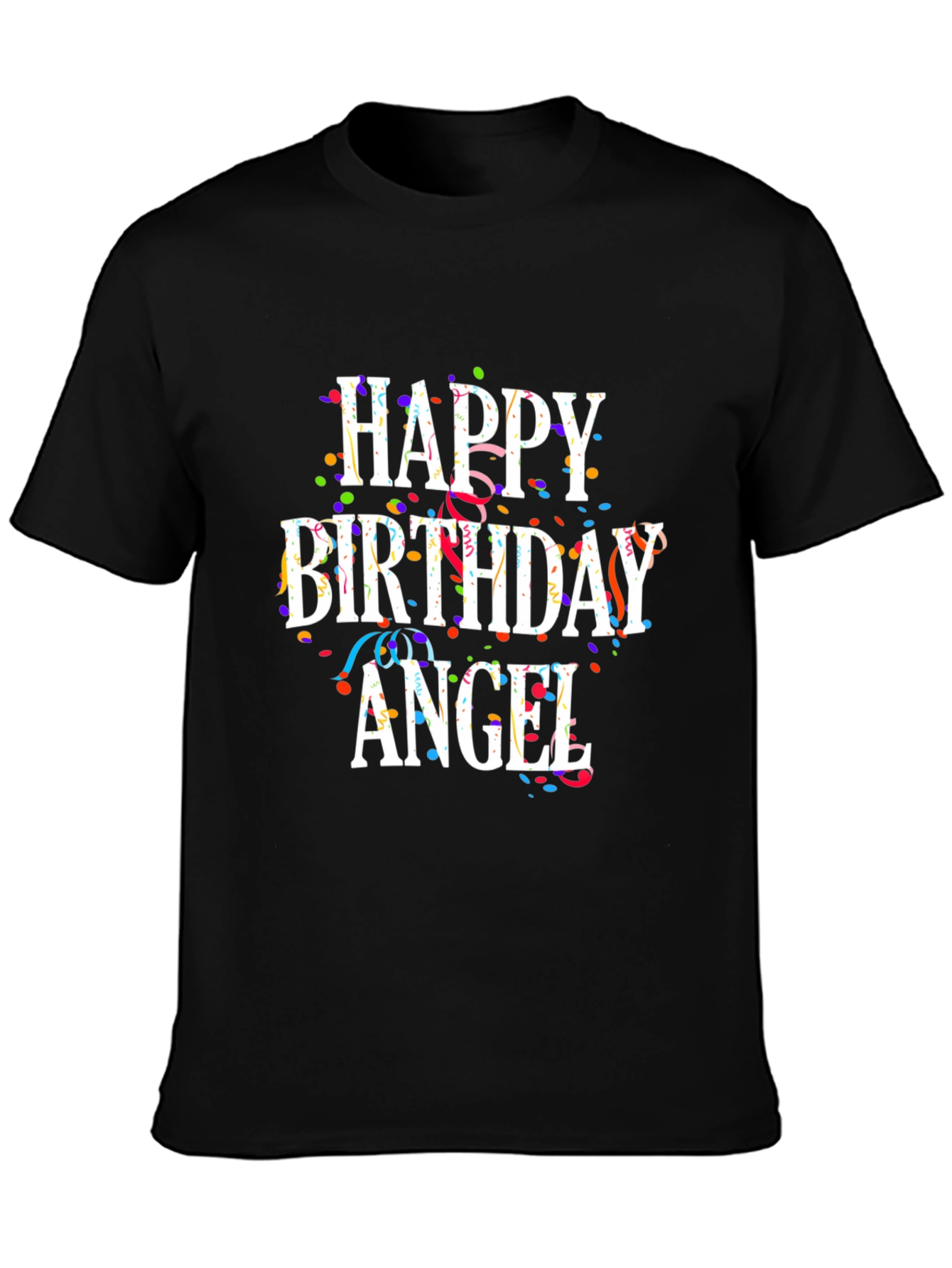 Black Happy Birthday Angel T-Shirt view 3
