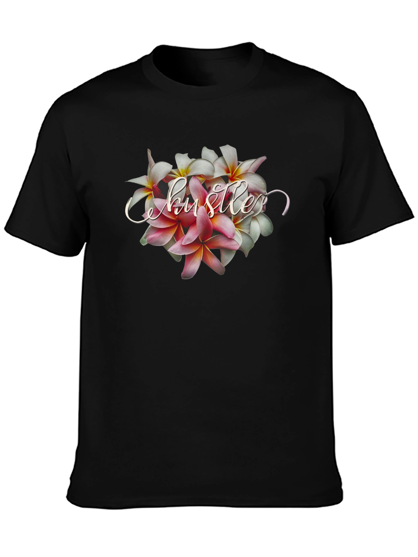 Black Floral Hustler Graphic T-Shirt view 3