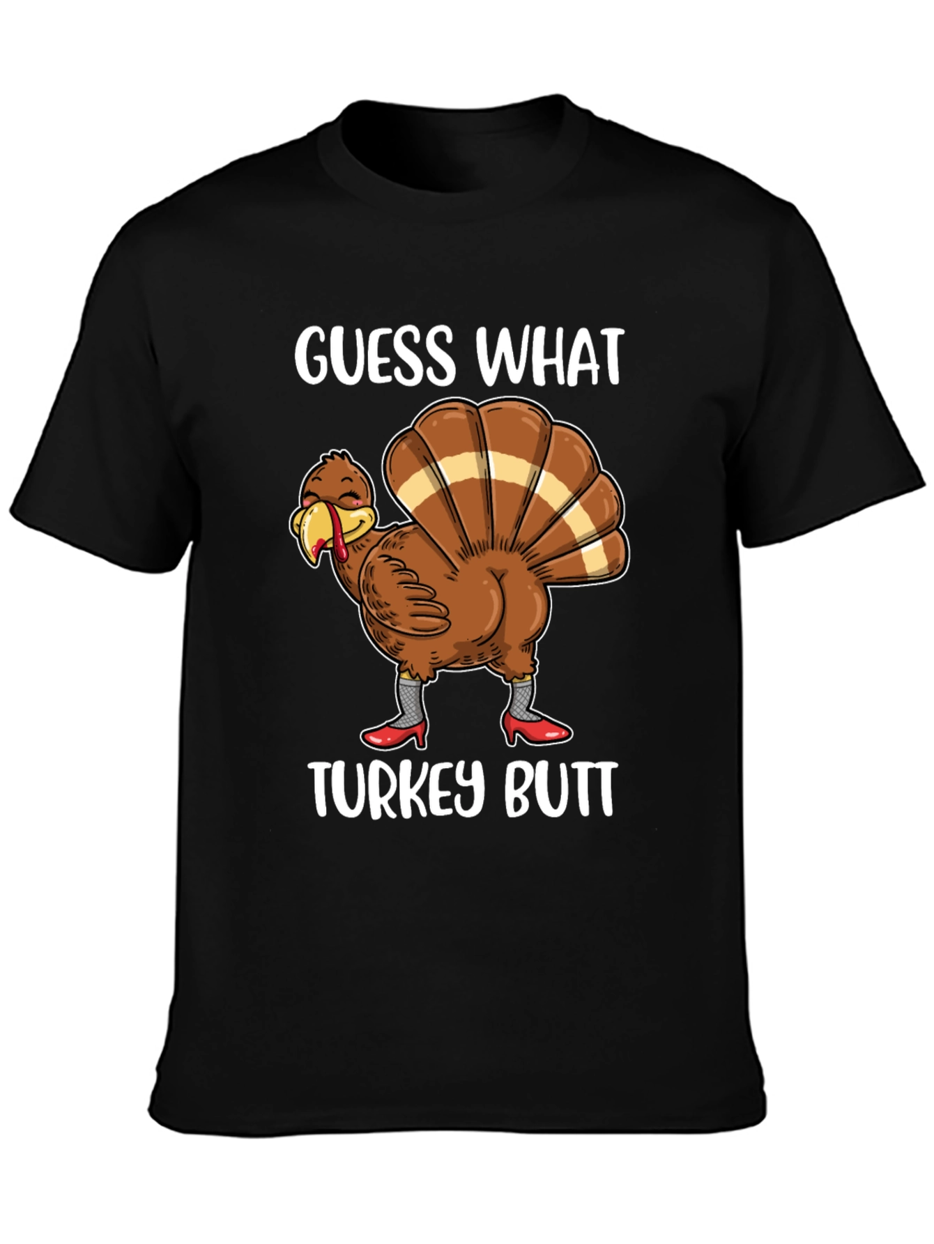Black Guess What Turkey Butt Shirt view 3