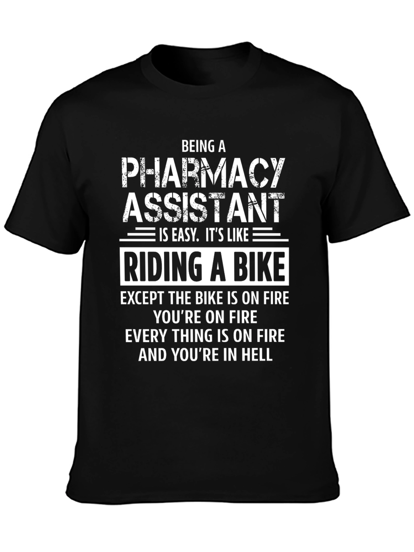 Black Pharmacy Assistant Riding a Bike T-Shirt view 3