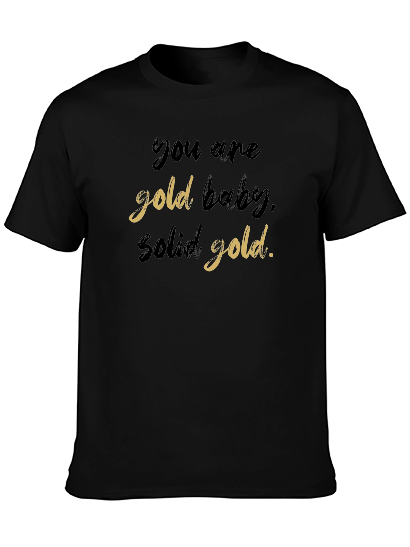 Black You are Gold Baby Solid Gold Black T-Shirt view 3