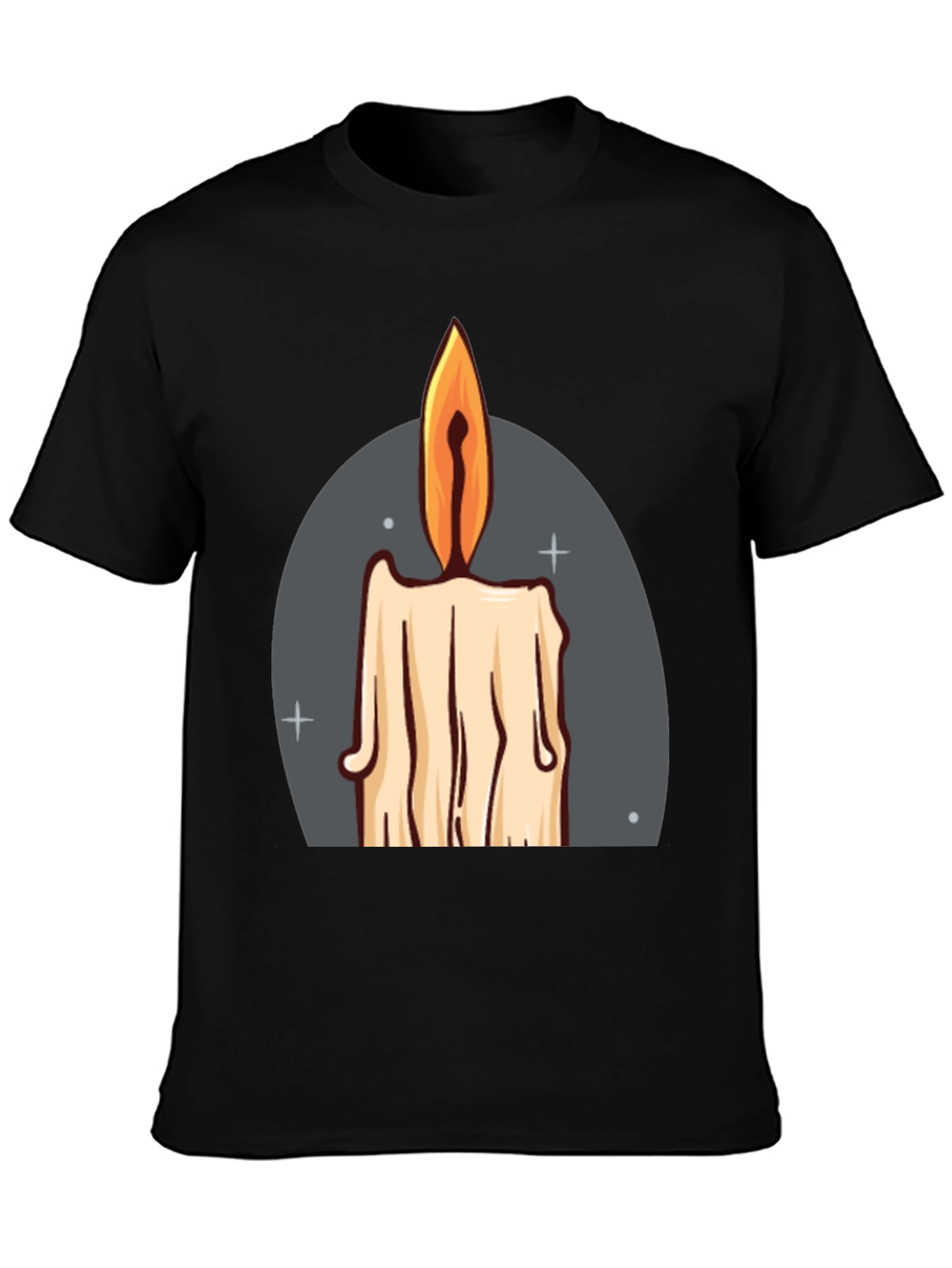 Black Candle Graphic Tee - Black Cotton Blend T-Shirt view 3