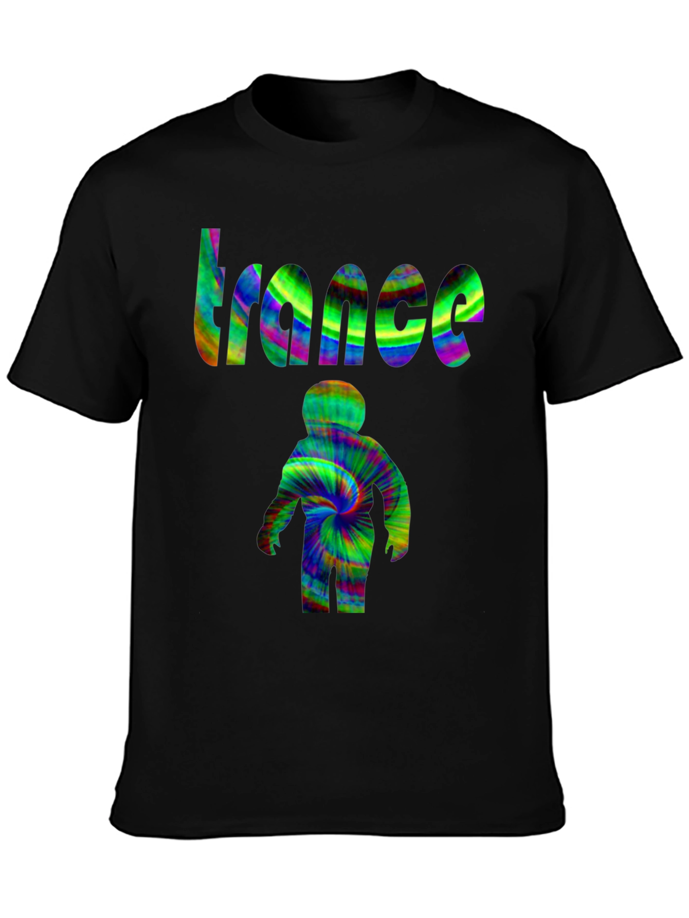 Black Trance Psychedelic Tie-Dye Graphic Tee view 3