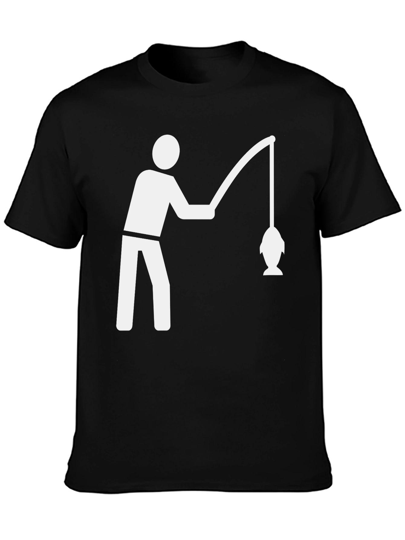 Black Fishing T-Shirt - Black, Graphic Tee view 3