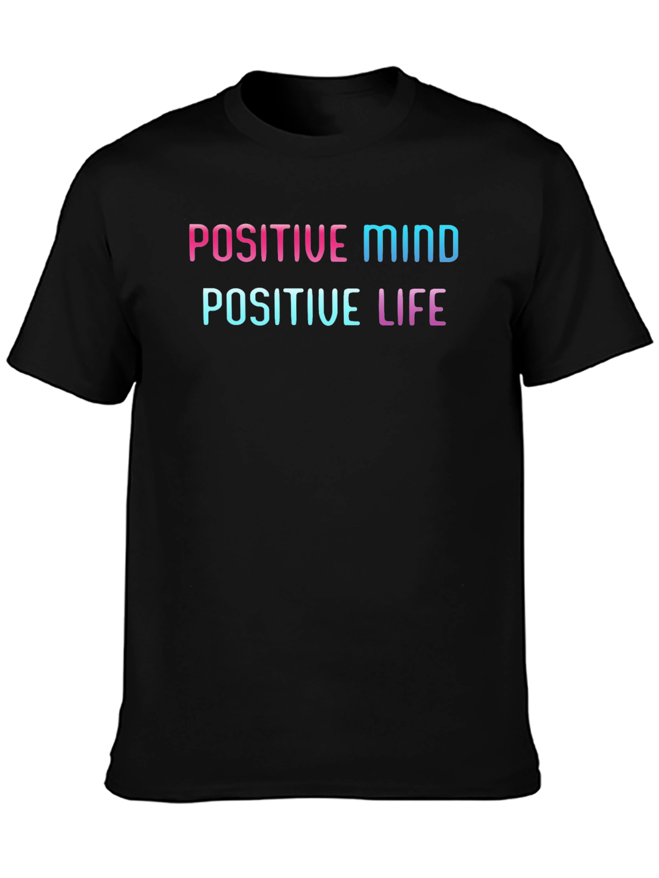 Black Positive Mind Positive Life Graphic Tee view 3
