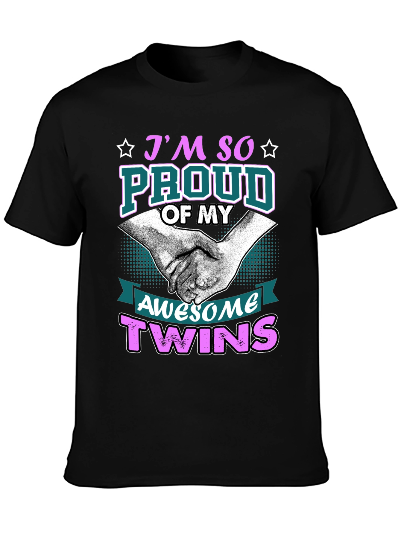 Black Proud Twins T-Shirt - Awesome Design! view 3