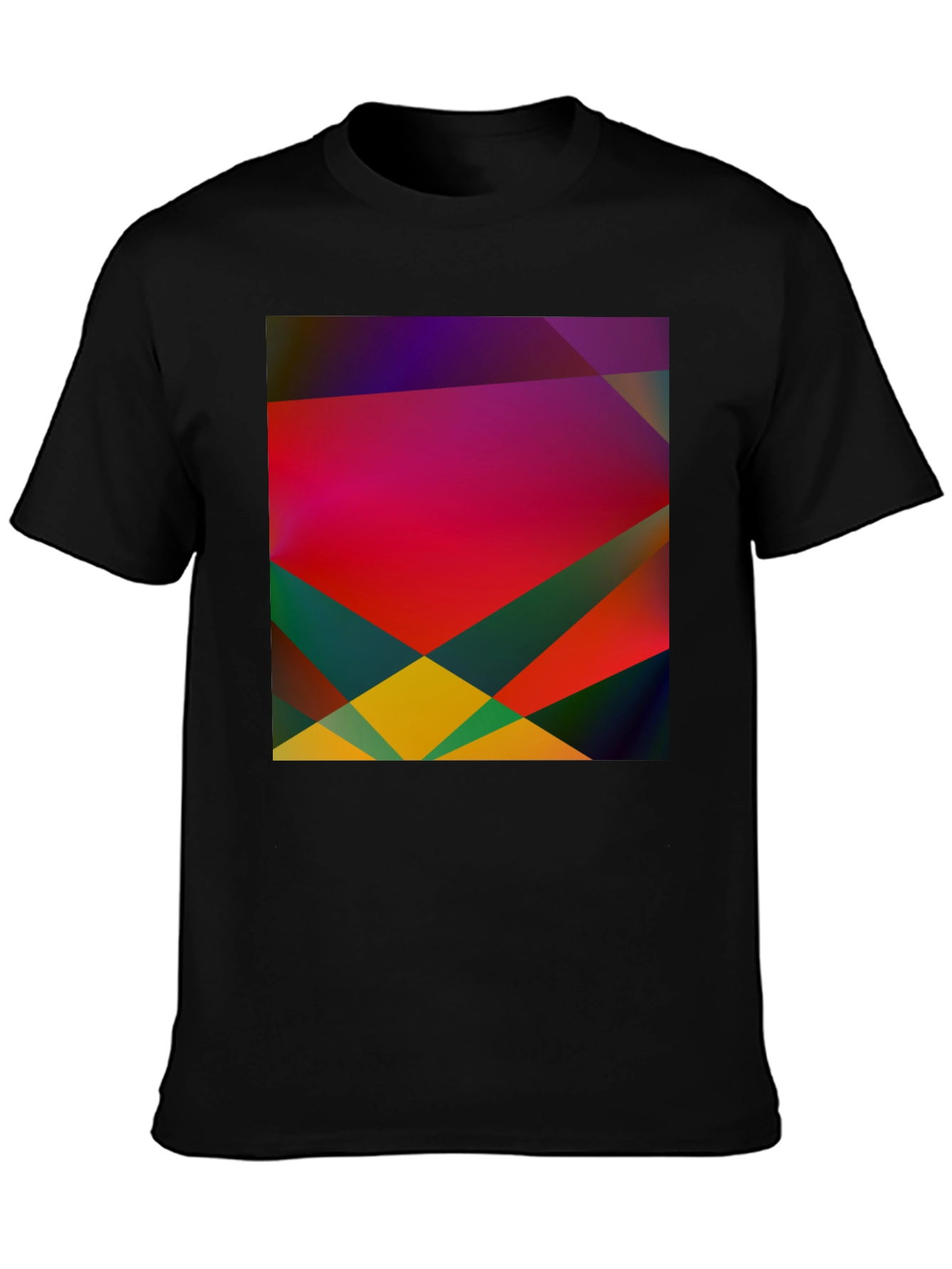 Black Geometric Abstract Art Black T-Shirt view 3