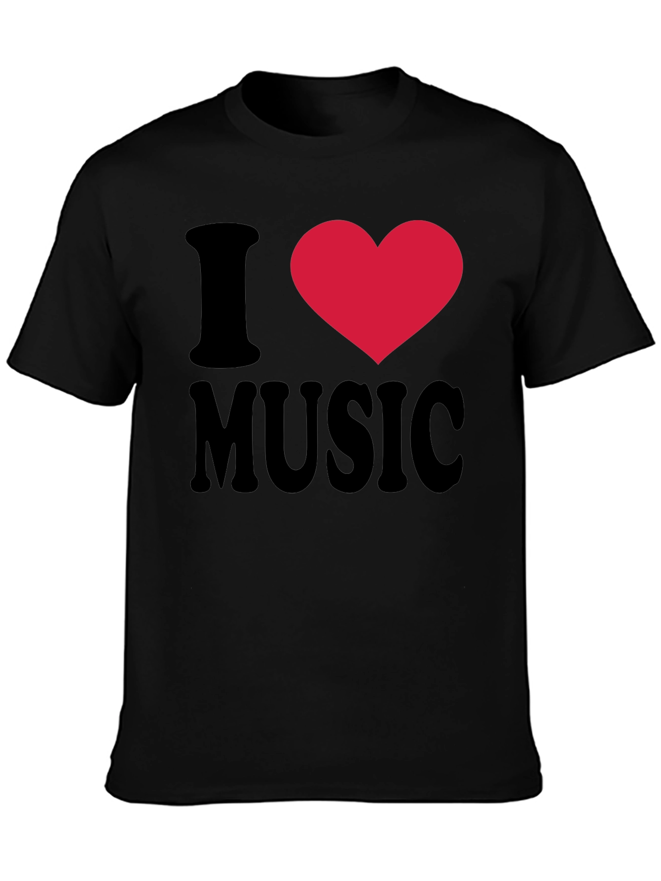Black I Heart Music Black T-Shirt view 3