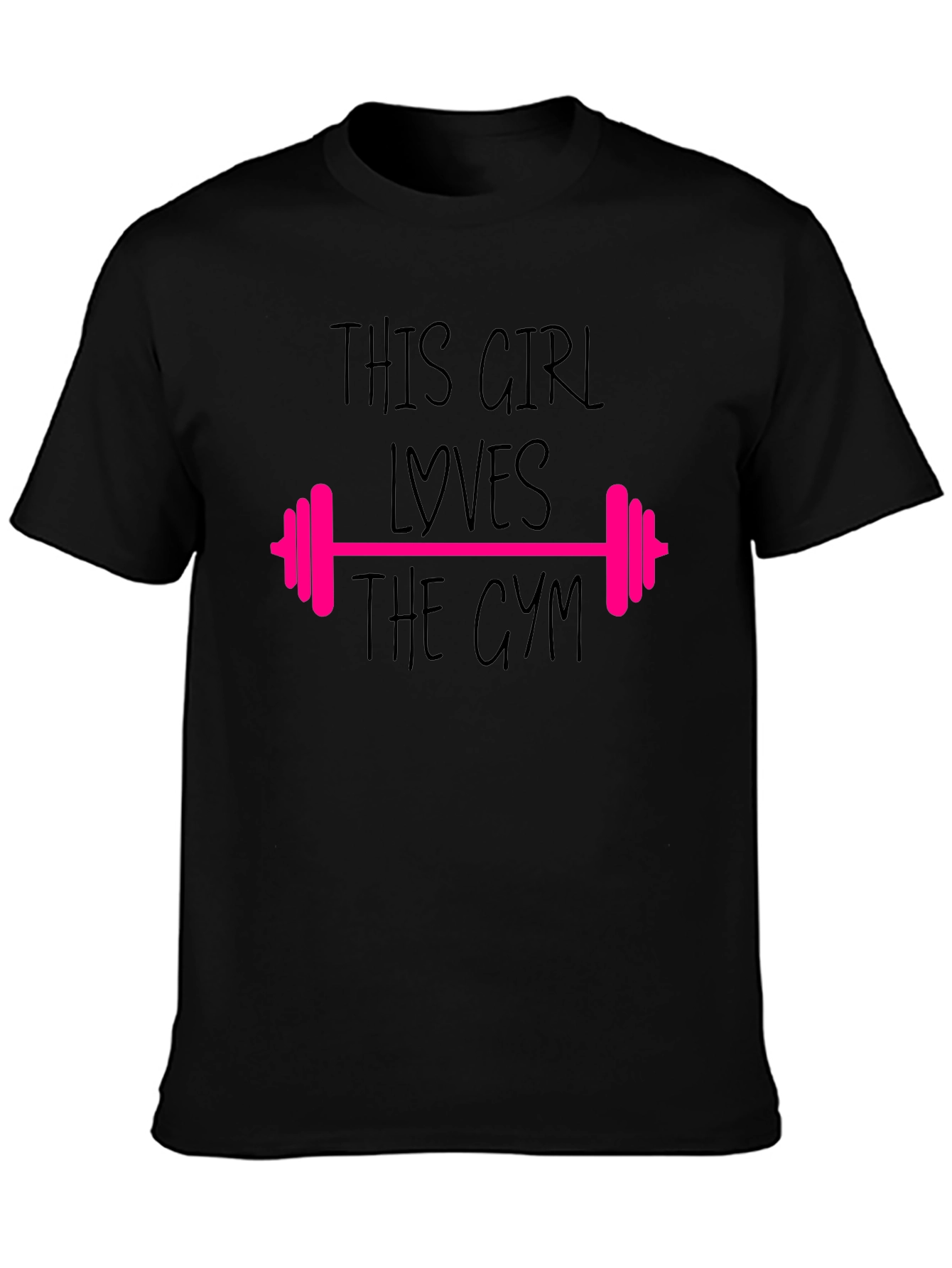 Black Gym Lover's T-Shirt - "This Girl Loves The Gym" view 3