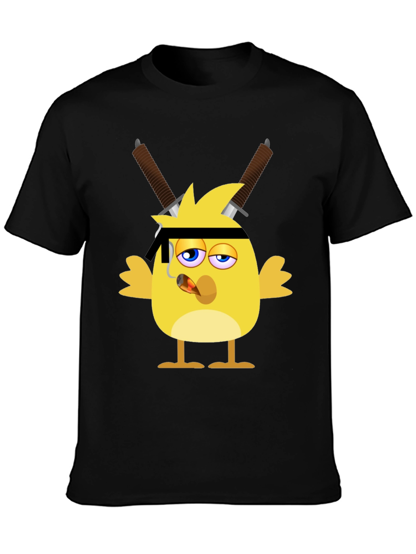 Black Ninja Chick Graphic T-Shirt - Black view 3