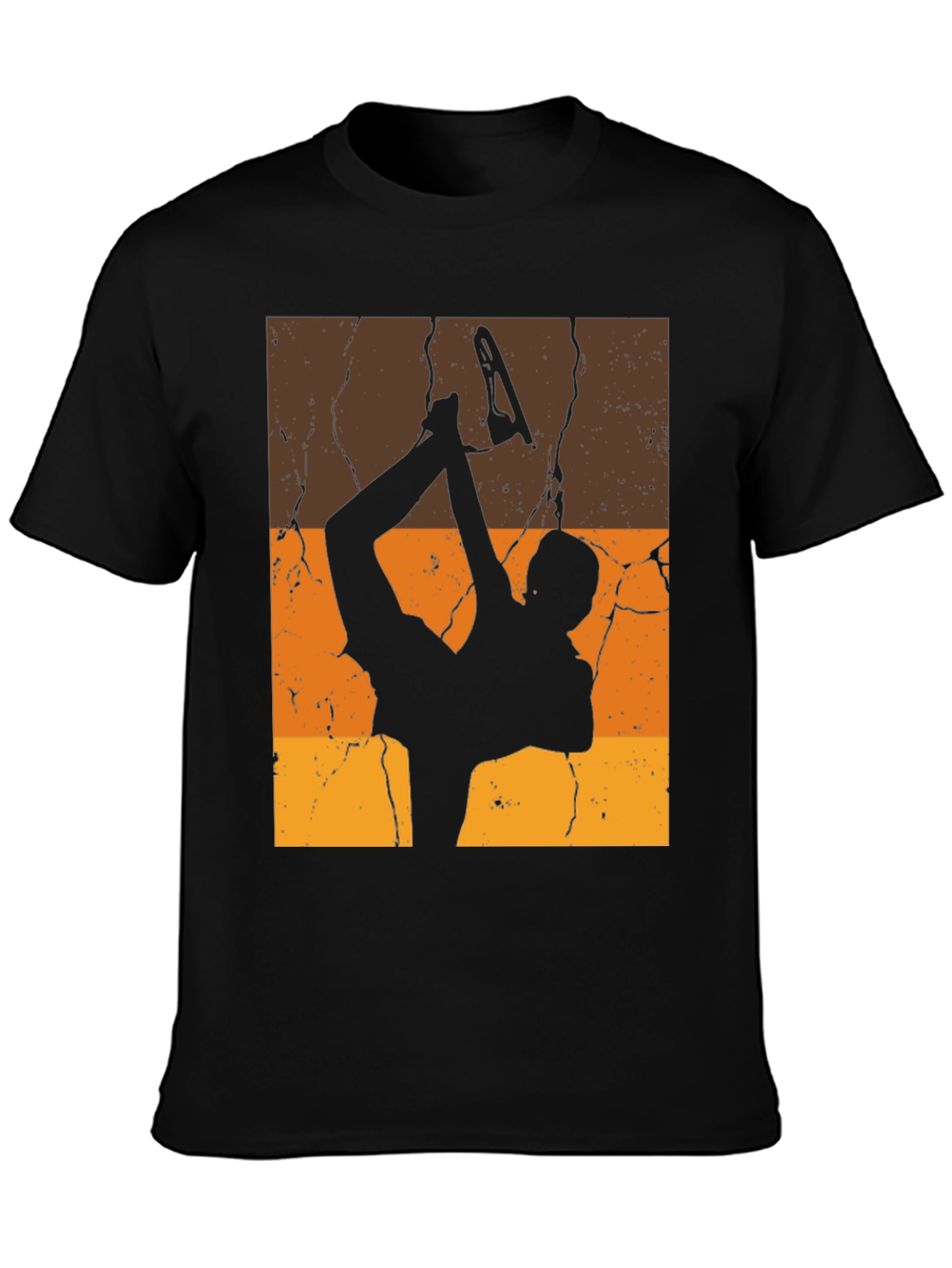 Black Retro Figure Skating T-Shirt view 3