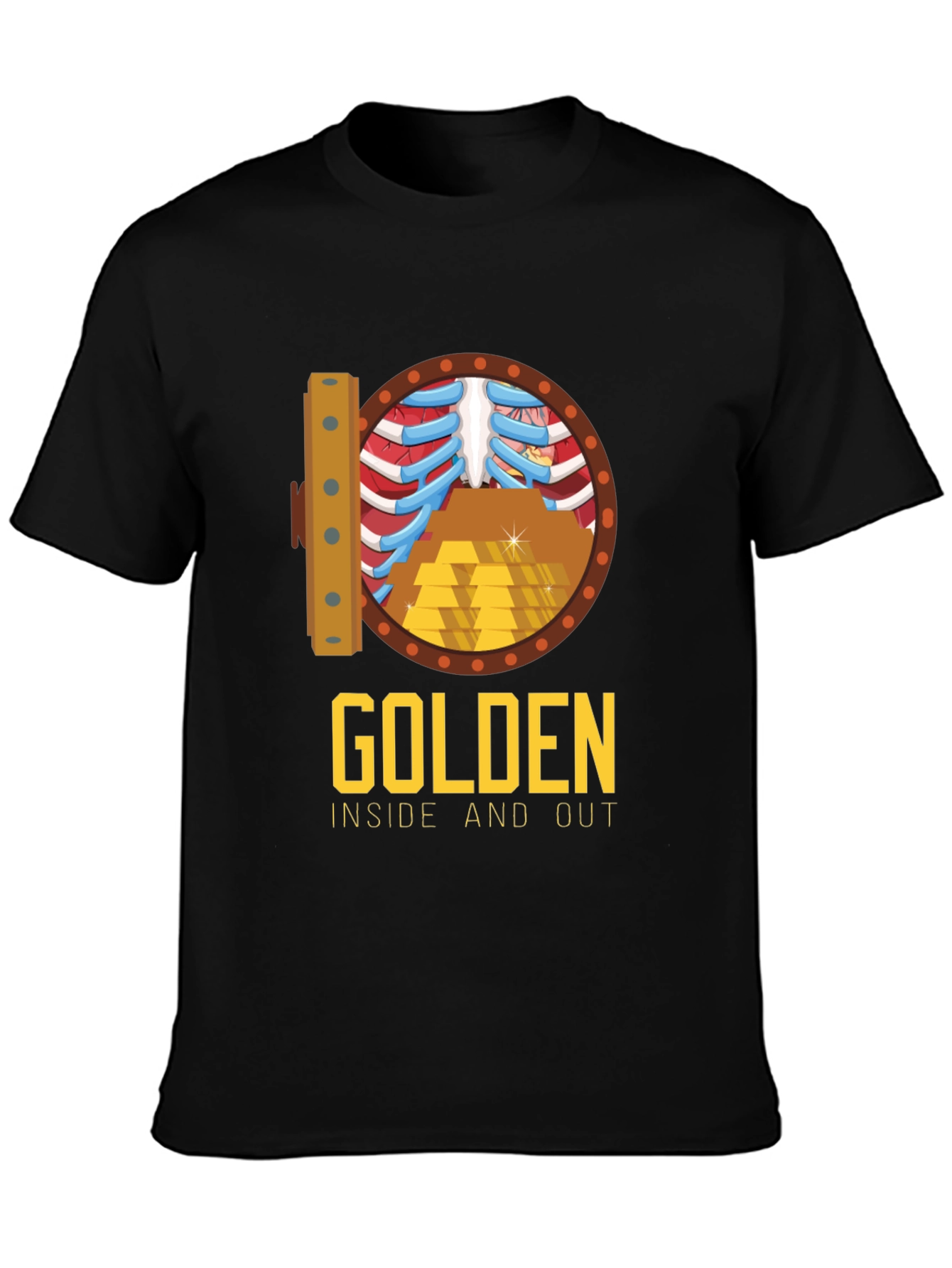 Black Golden Inside & Out Graphic Tee - Bold Style view 3