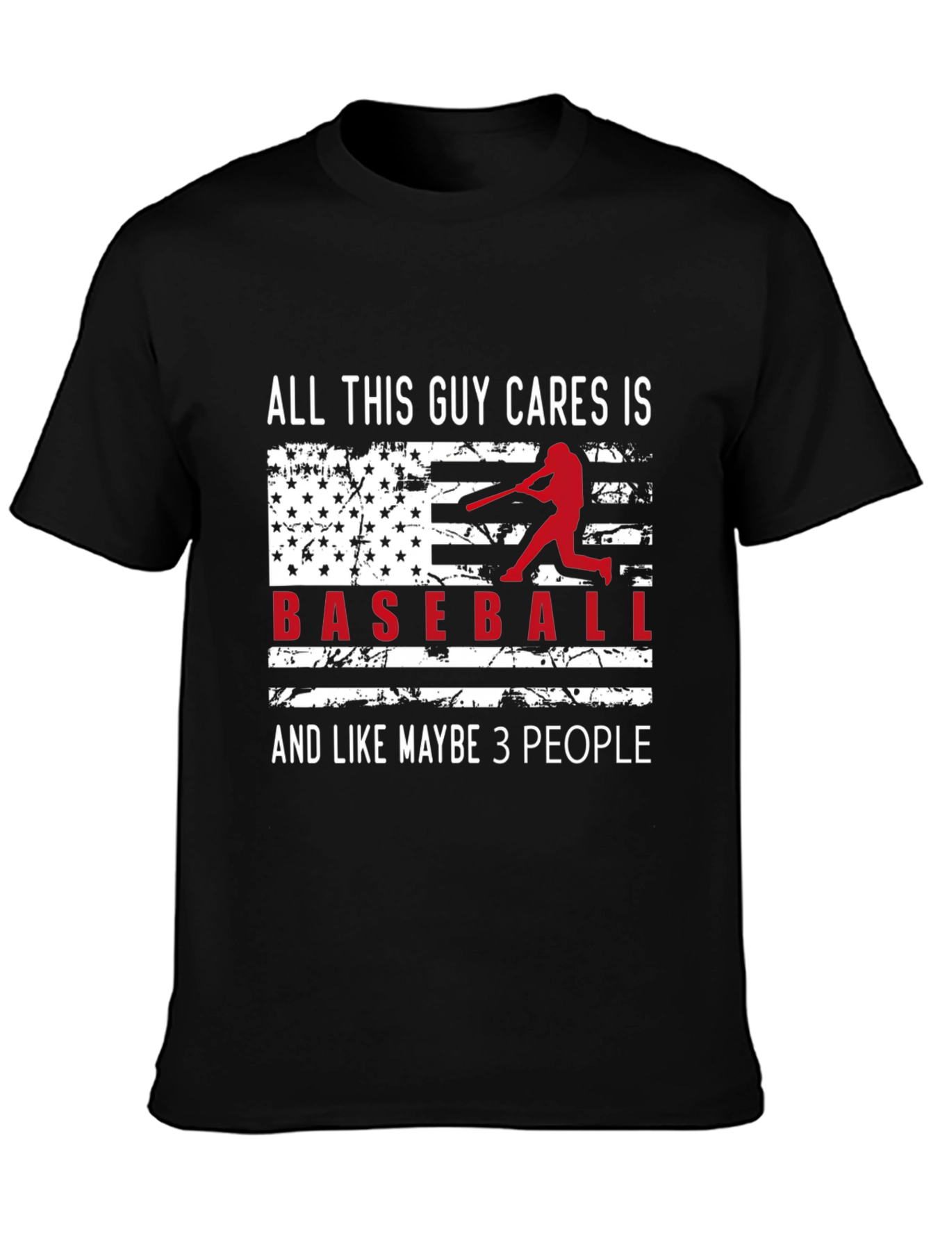 Black Baseball Fan T-Shirt view 3