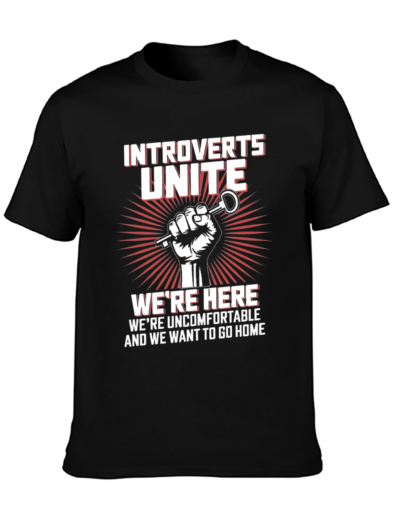 Black Introverts Unite Graphic T-Shirt -  Comfortable Cotton Tee view 3