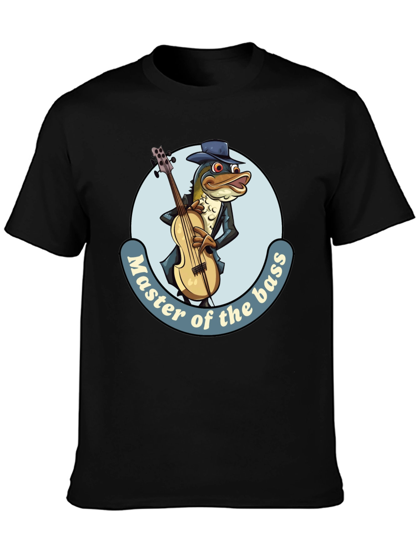 Black Master of the Bass Funny T-Shirt view 3