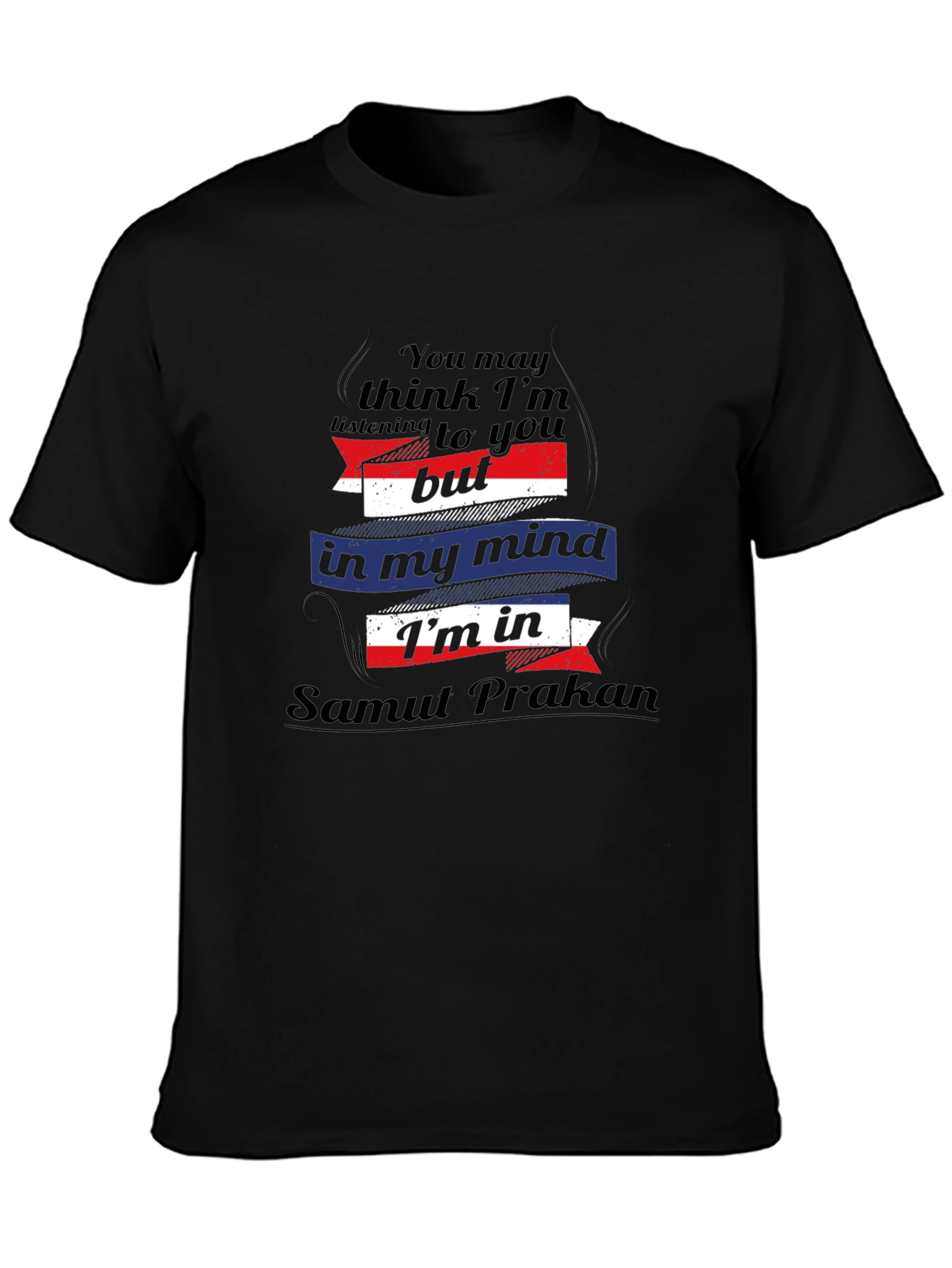 Black Samut Prakan Mind T-Shirt - Funny Travel Tee view 3