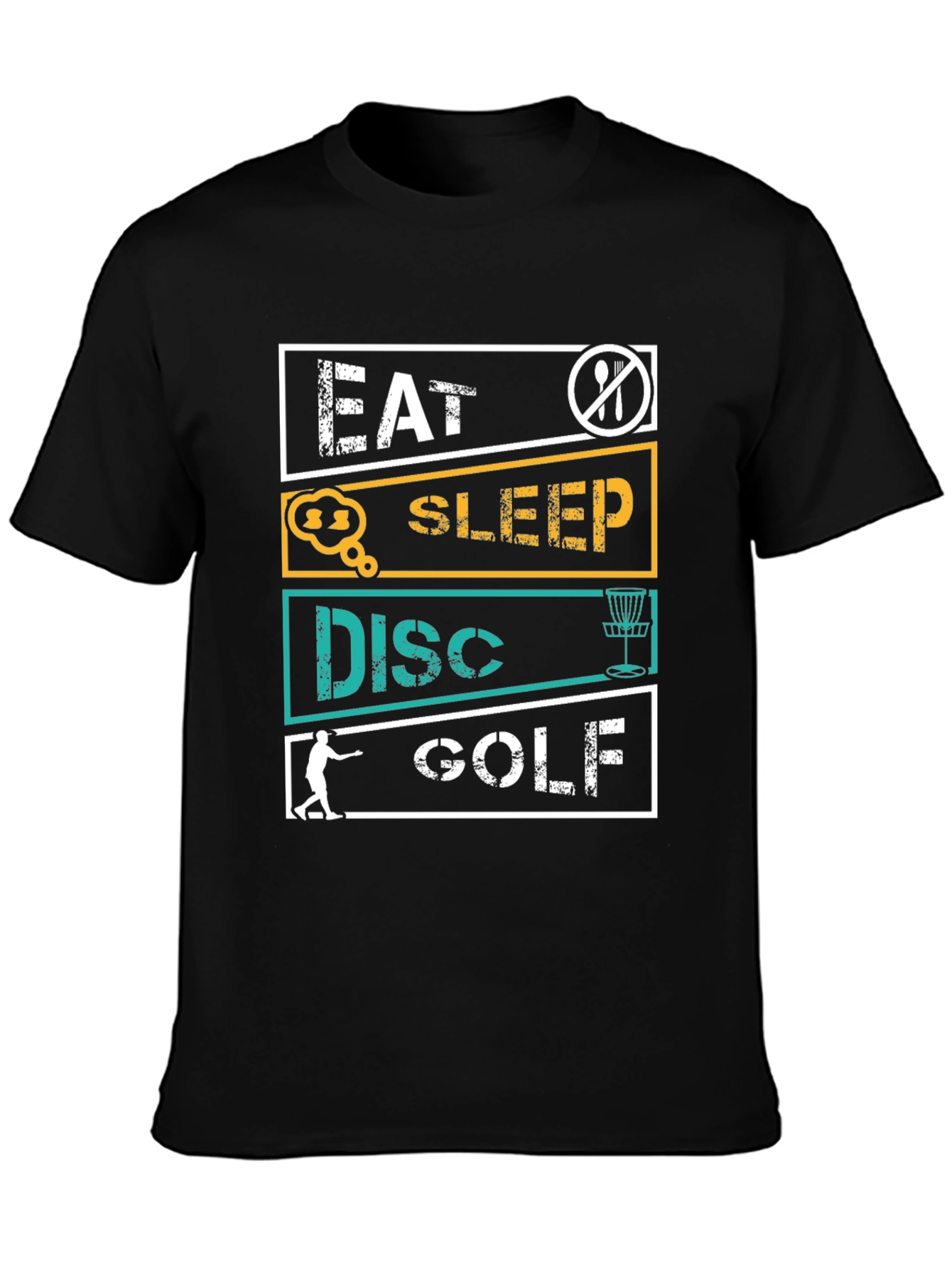 Black Eat Sleep Disc Golf T-Shirt view 3