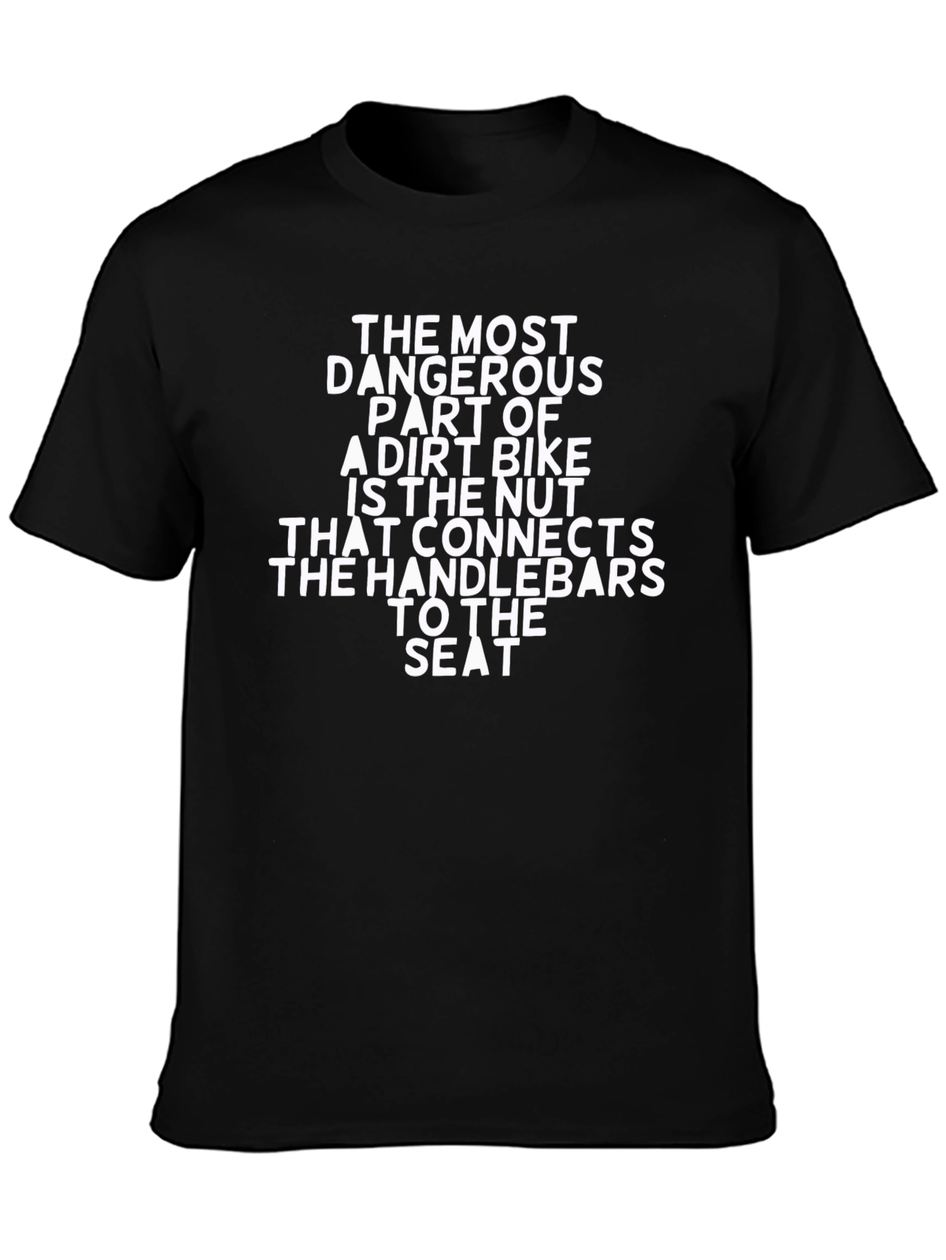 Black Dirt Bike Nut Funny T-Shirt - Dangerous Parts Tee view 3