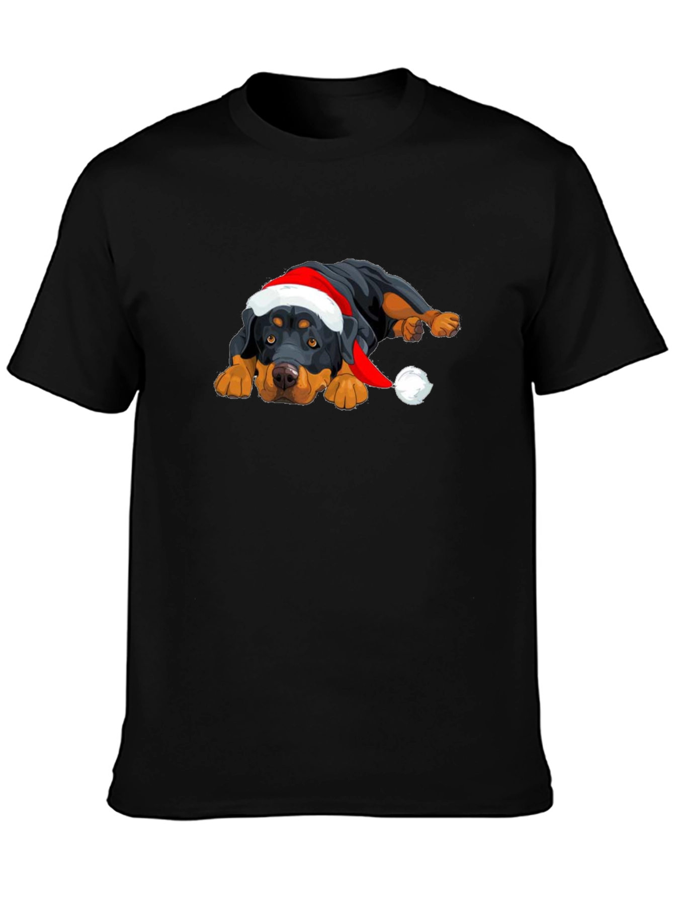 Rottweiler Christmas T-Shirt - Cute Dog Santa Hat Tee - 3