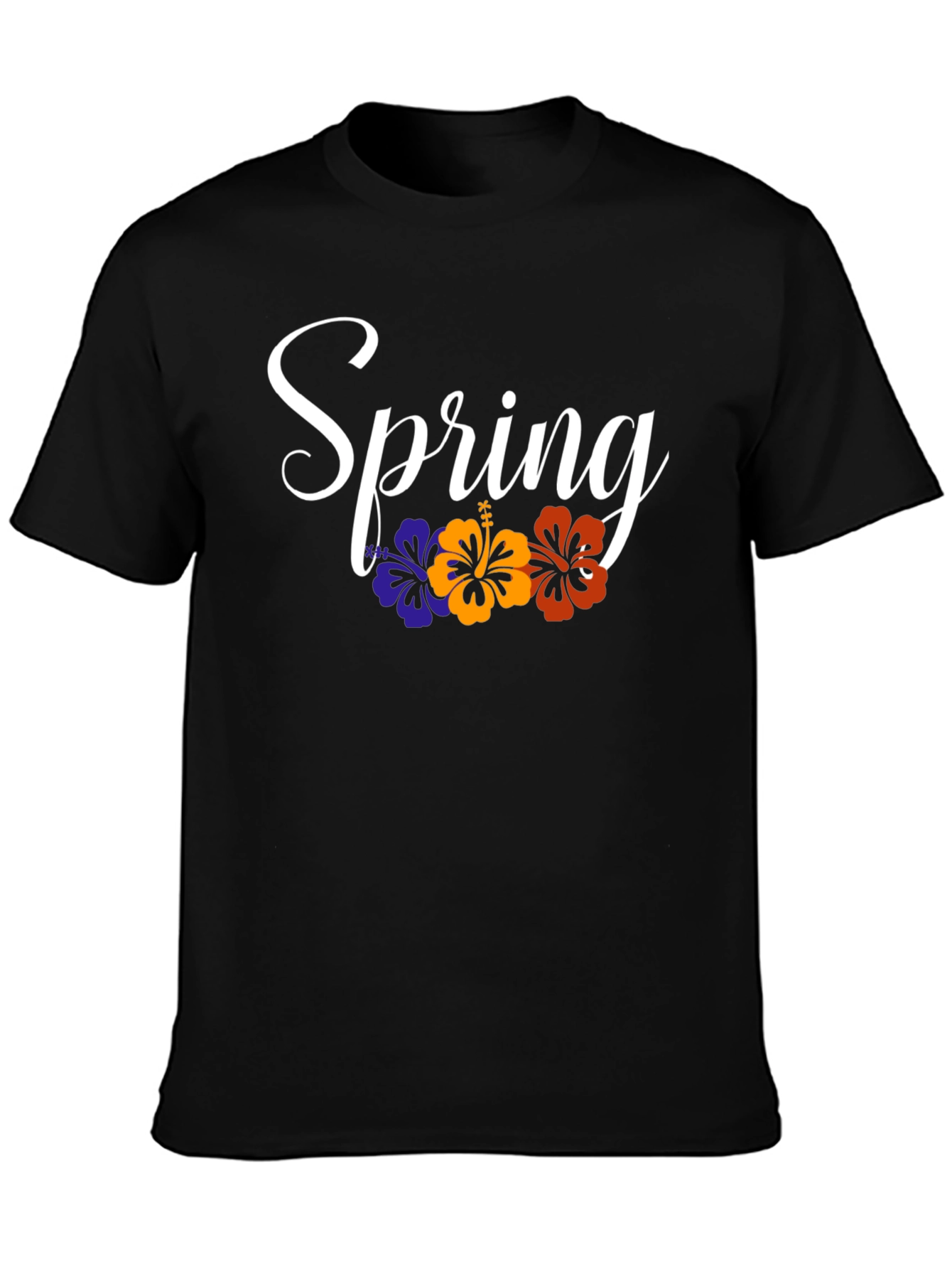 Black Spring Floral Graphic Tee - Men's Black T-Shirt view 3