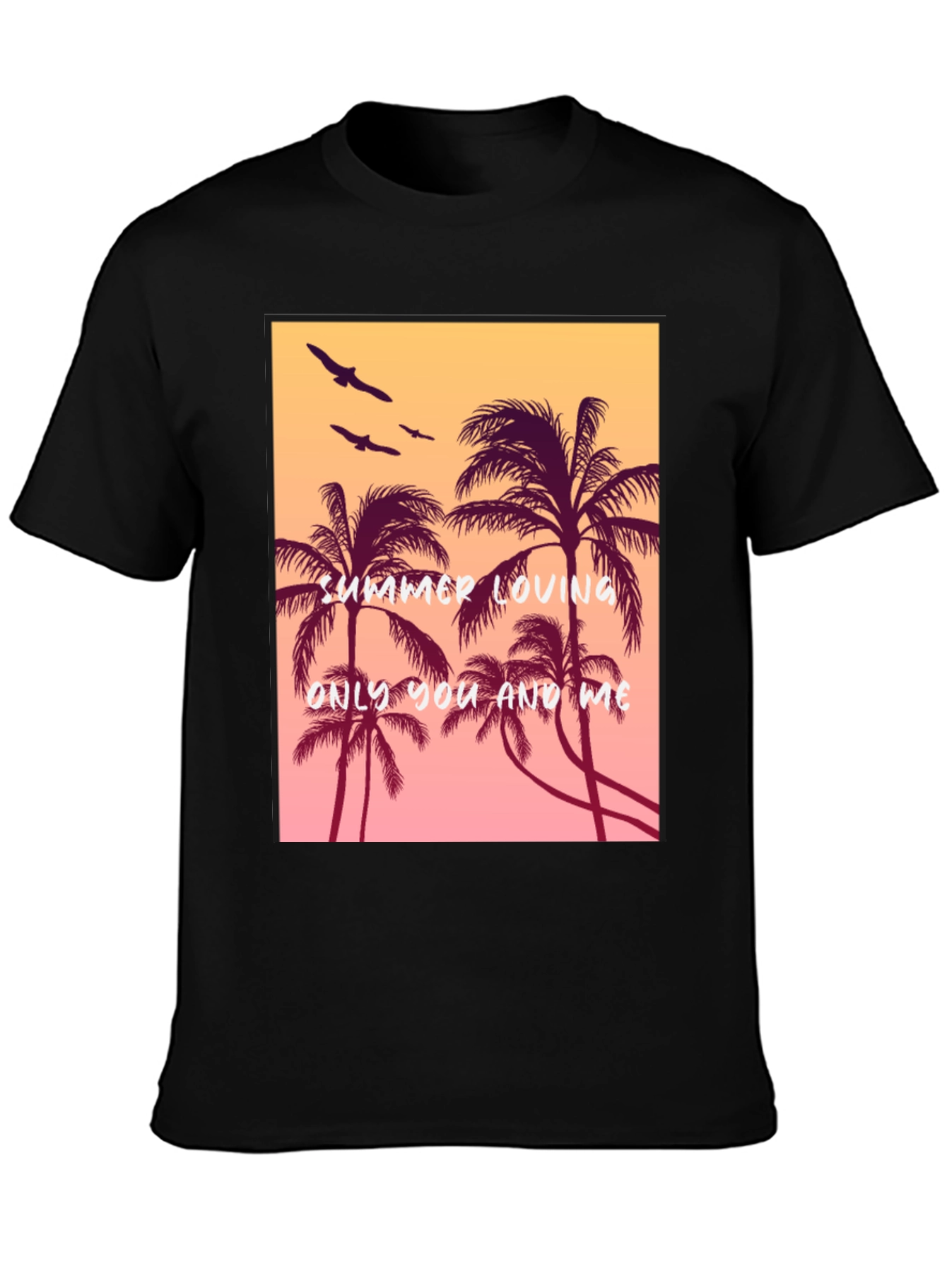 Black Summer Loving Palm Tree Graphic Tee view 3