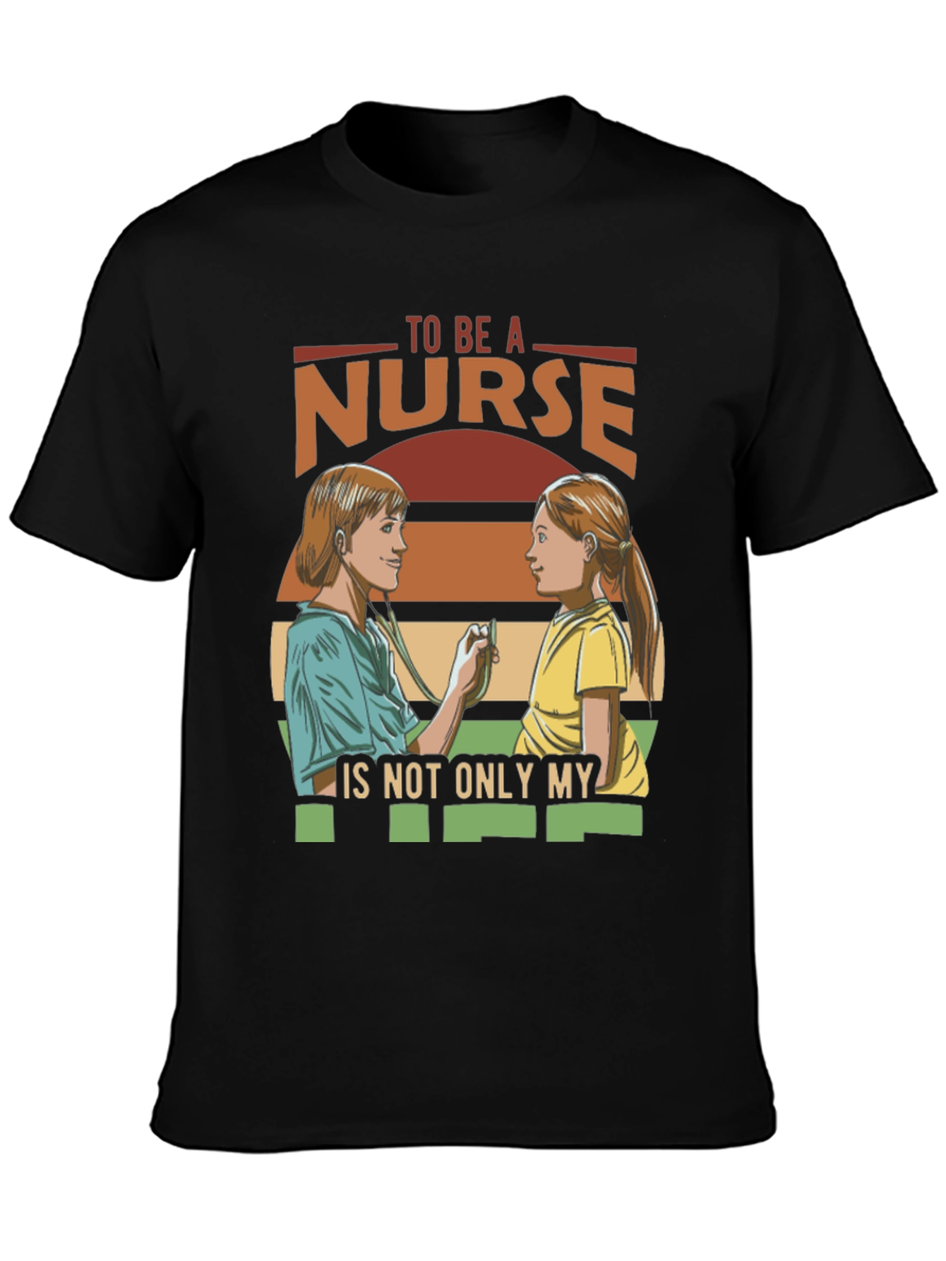 Black Nurse T-Shirt - To Be A Nurse My Vocation Tee view 3