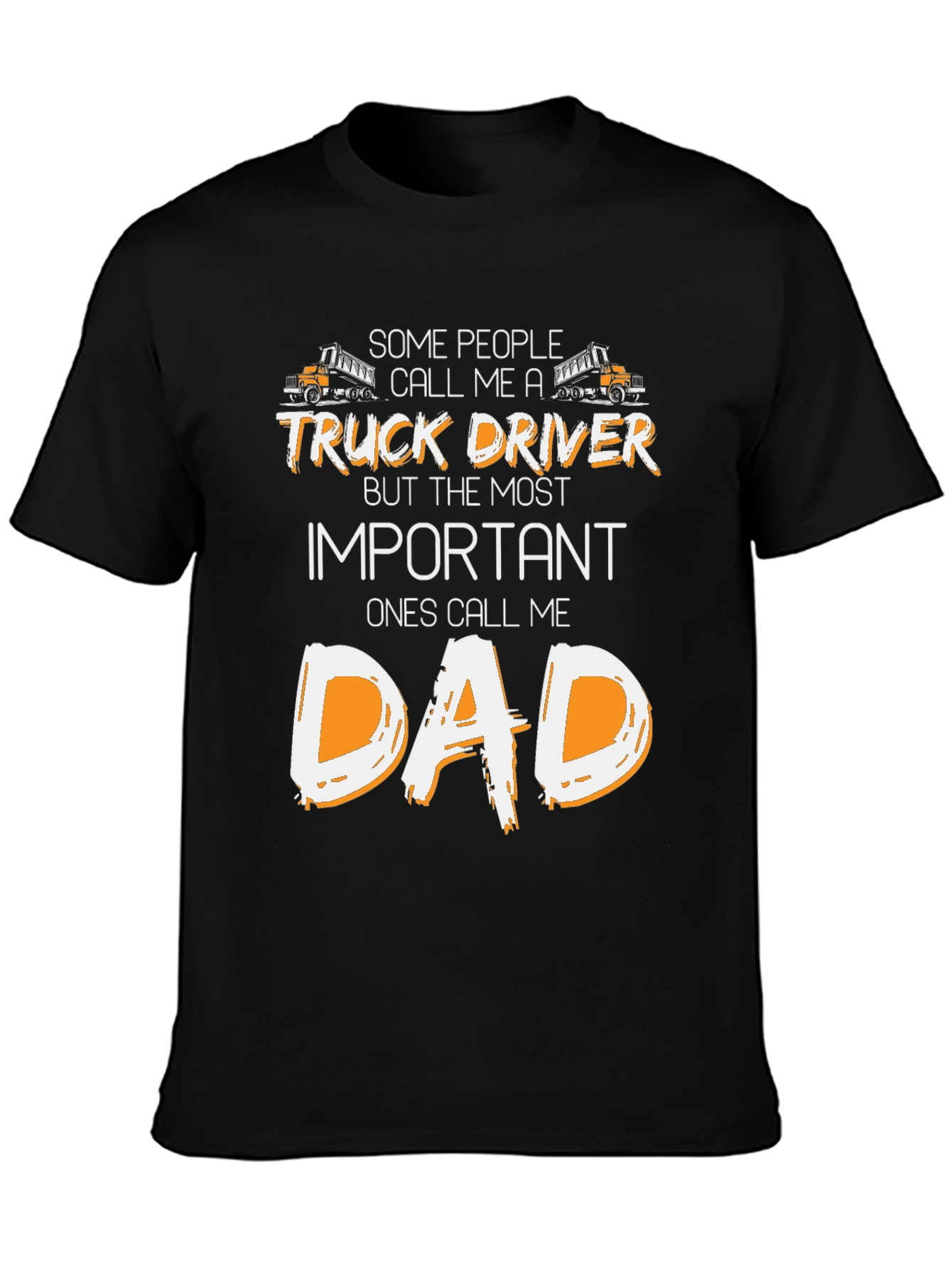 Black Truck Driver Dad T-Shirt - Gift for Father view 3