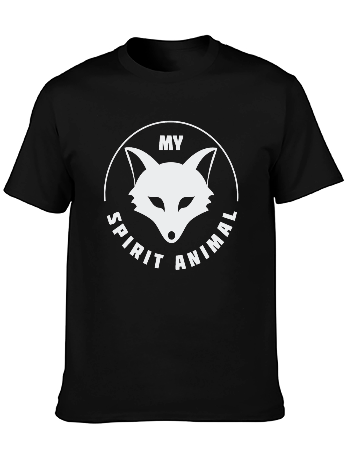 Black My Spirit Animal Fox T-Shirt - Black Graphic Tee view 3