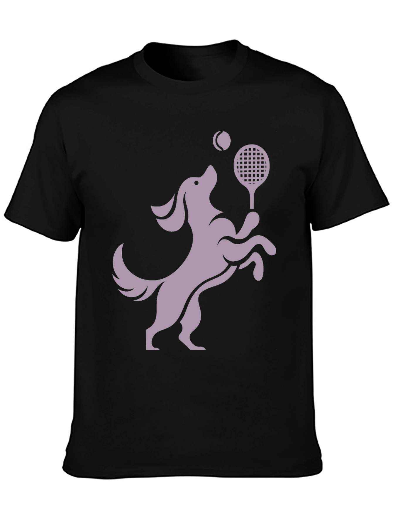 Black Dog Playing Tennis Black Graphic Tee view 3