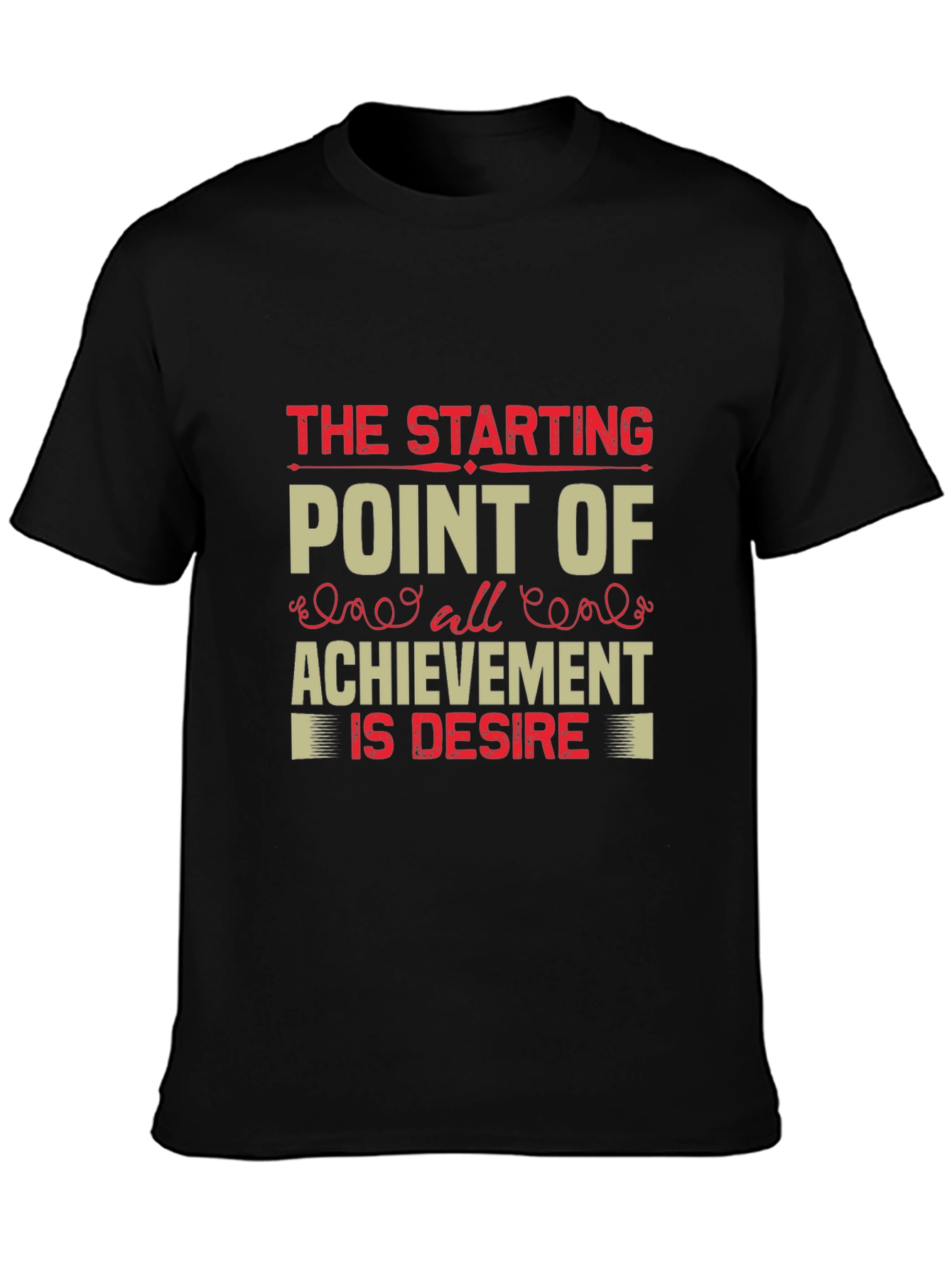 Black Motivational Quote Graphic T-Shirt - Black view 3