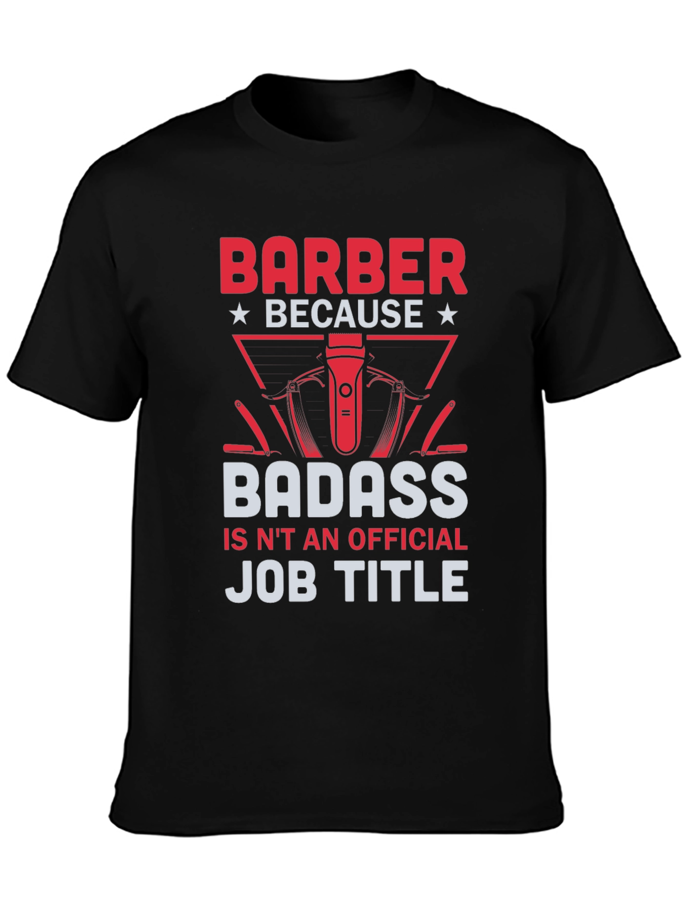 Black Barber Badass Graphic T-Shirt - Funny Barber Gift view 3