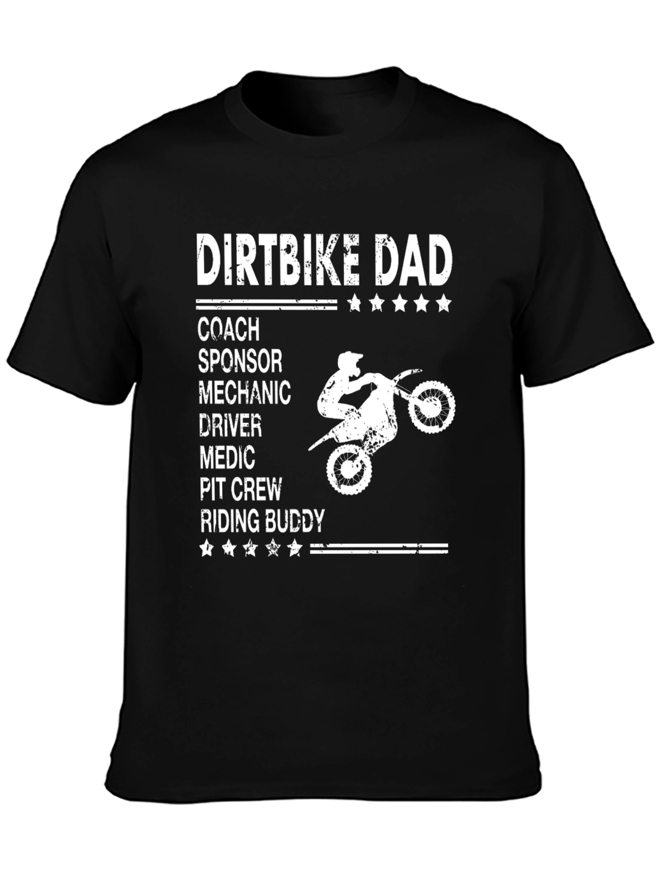 Black Dirtbike Dad T-Shirt - Coach, Sponsor, Mechanic view 3