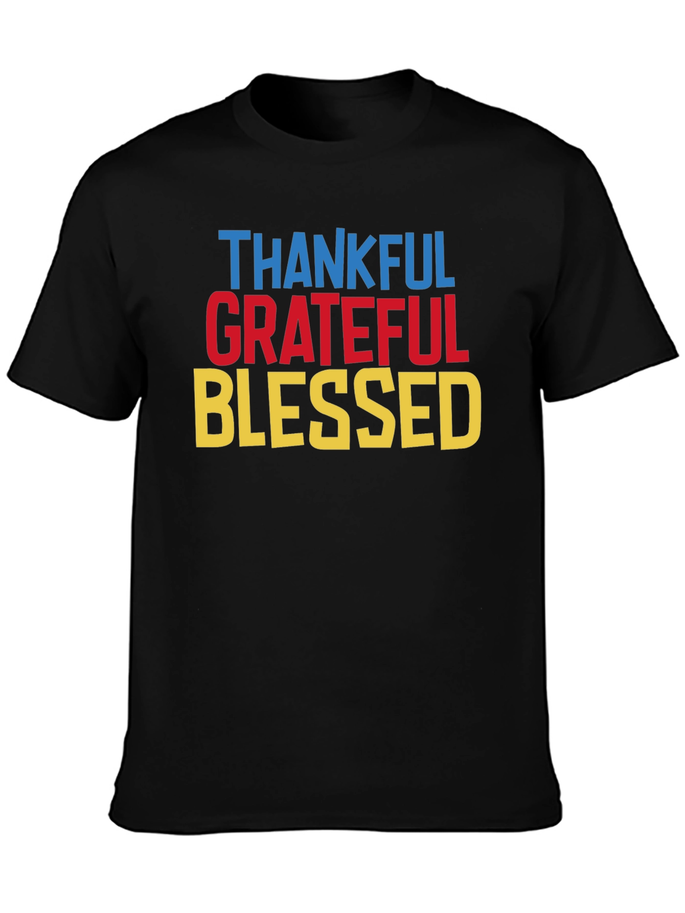 Black Thankful Grateful Blessed T-Shirt view 3
