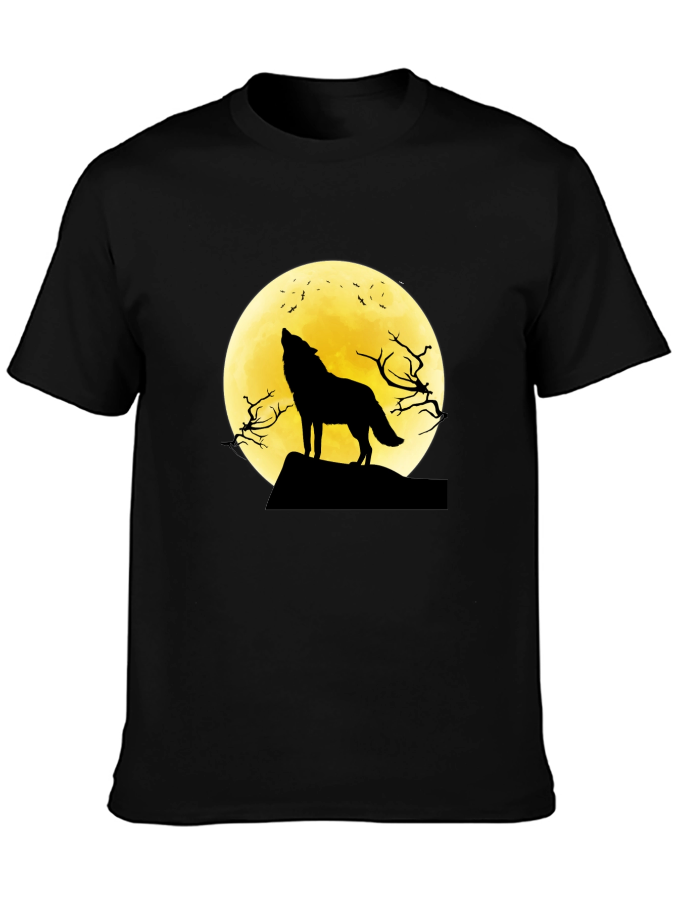 Black Wolf Moon Graphic Tee - Black T-Shirt view 3