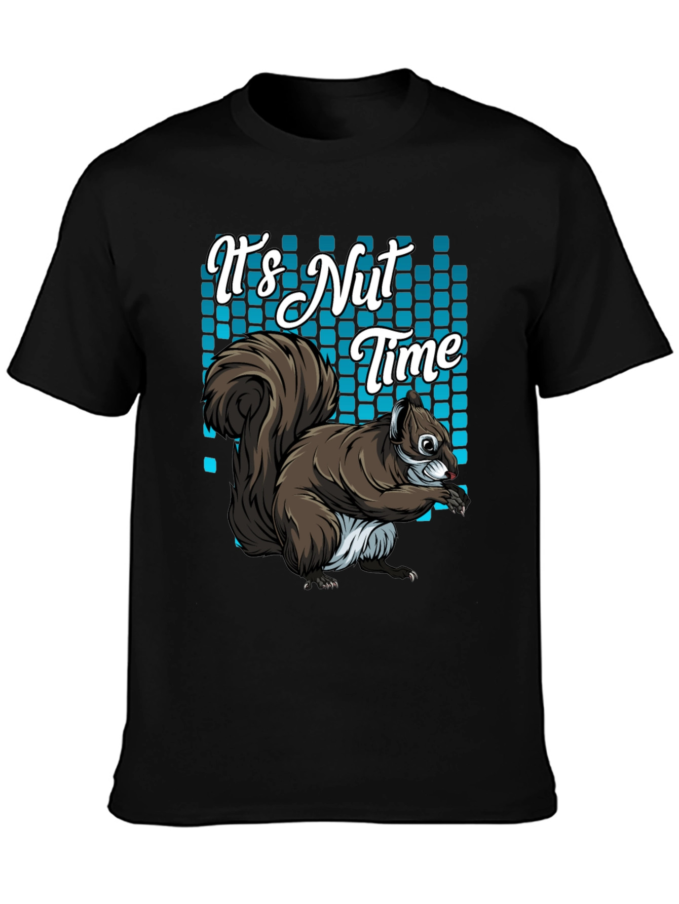 Black It's Nut Time Squirrel Graphic T-Shirt view 3
